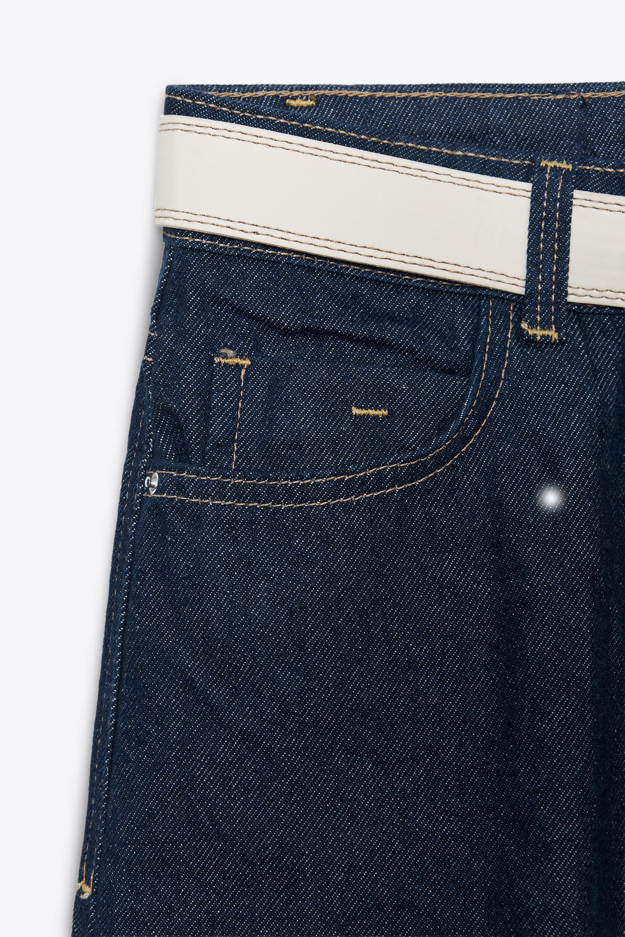 Z1975 PRESSED CREASE BELTED JEANS