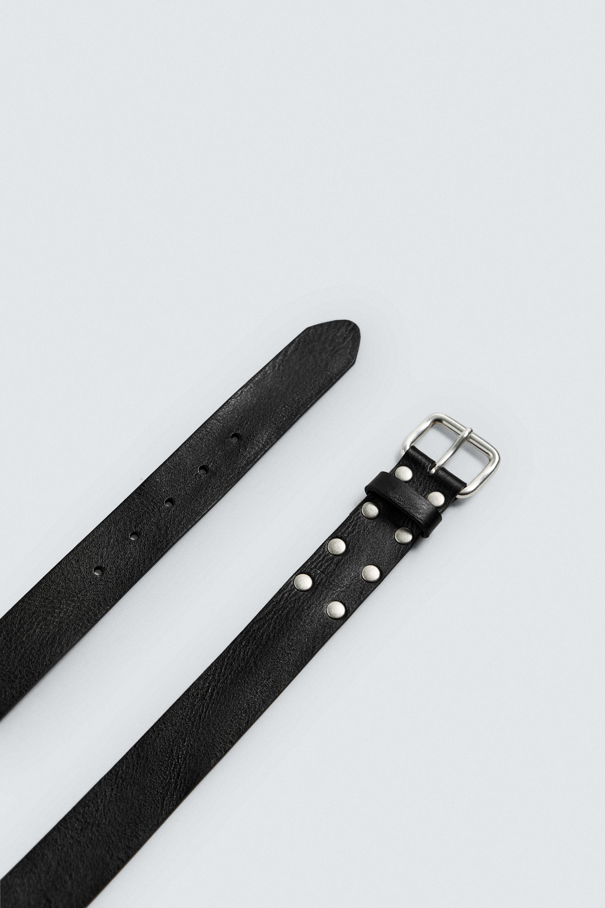 STUDDED LEATHER BELT