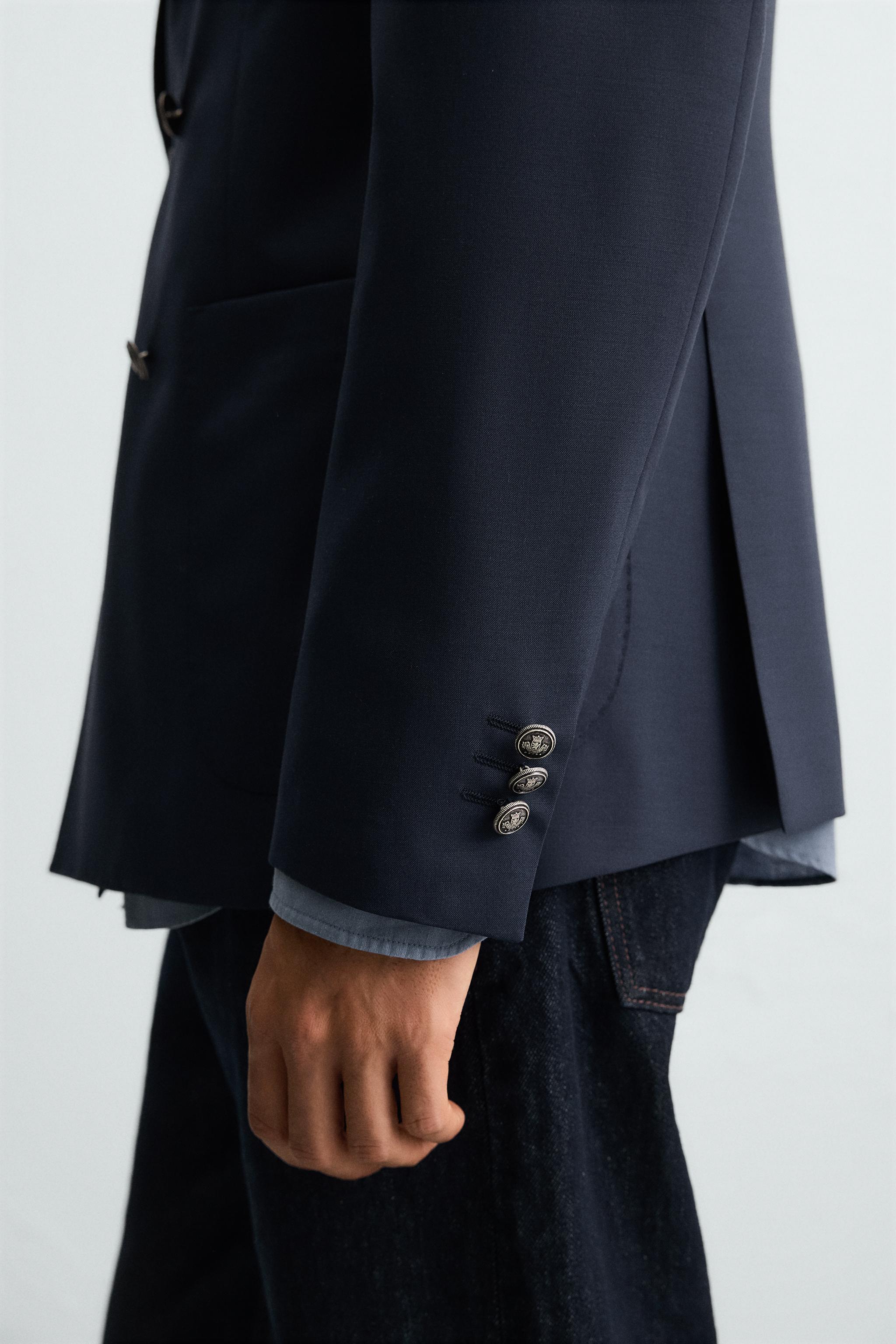 WOOL BLEND DOUBLE BREASTED BLAZER