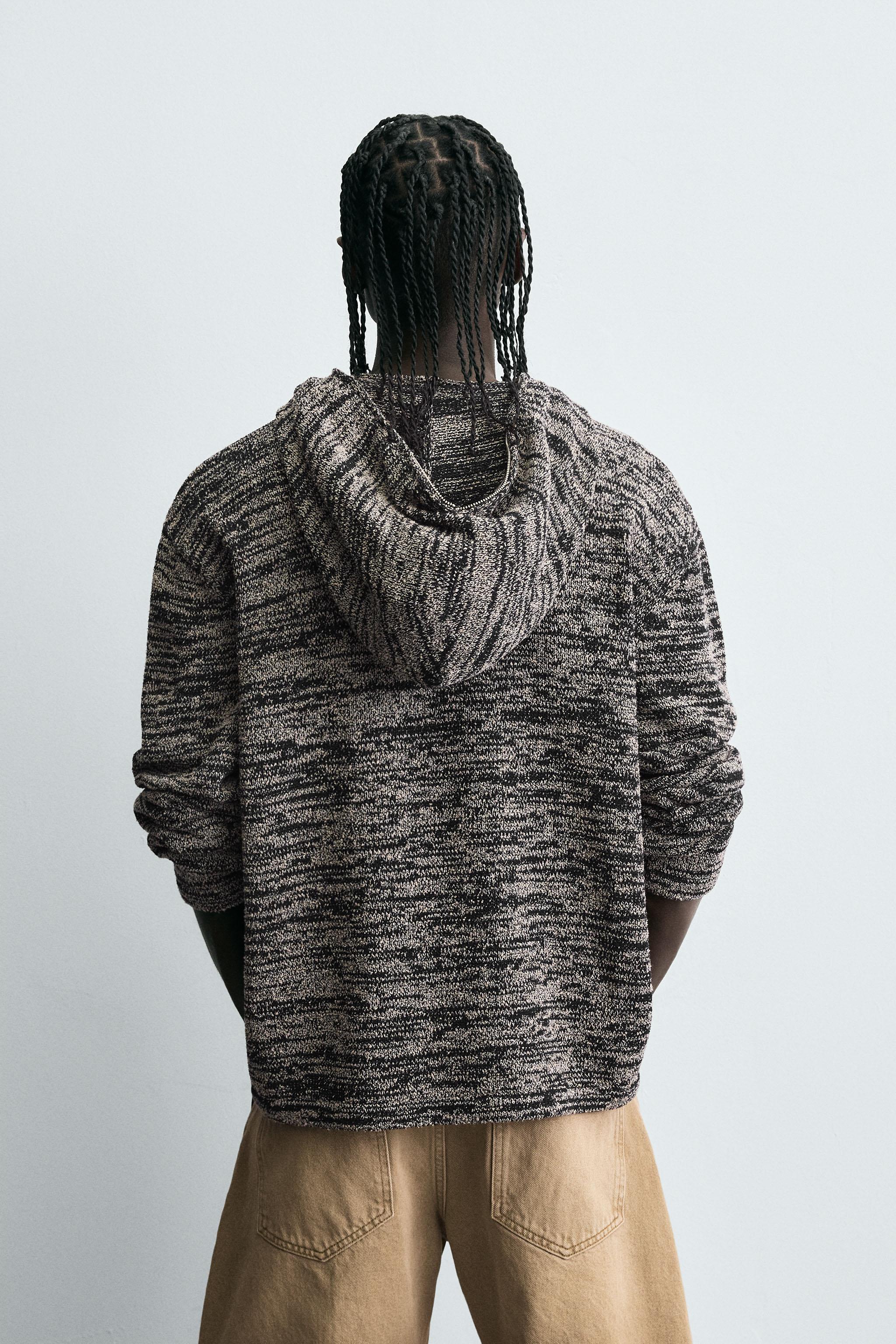 HOODED KNIT CARDIGAN