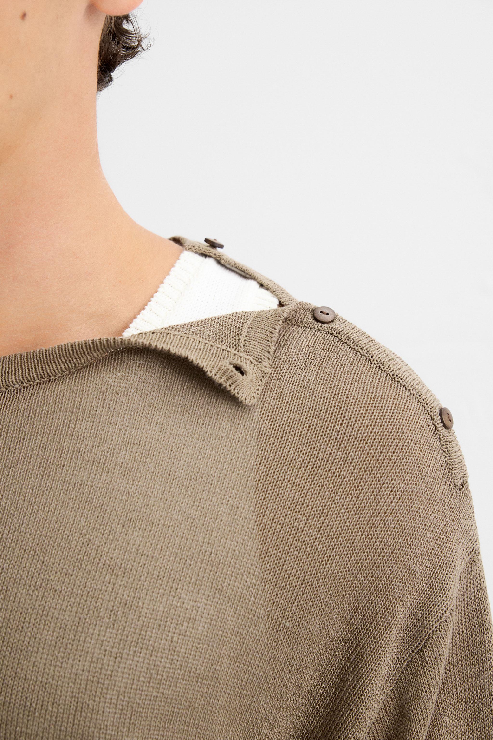 BUTTON KNIT T-SHIRT
