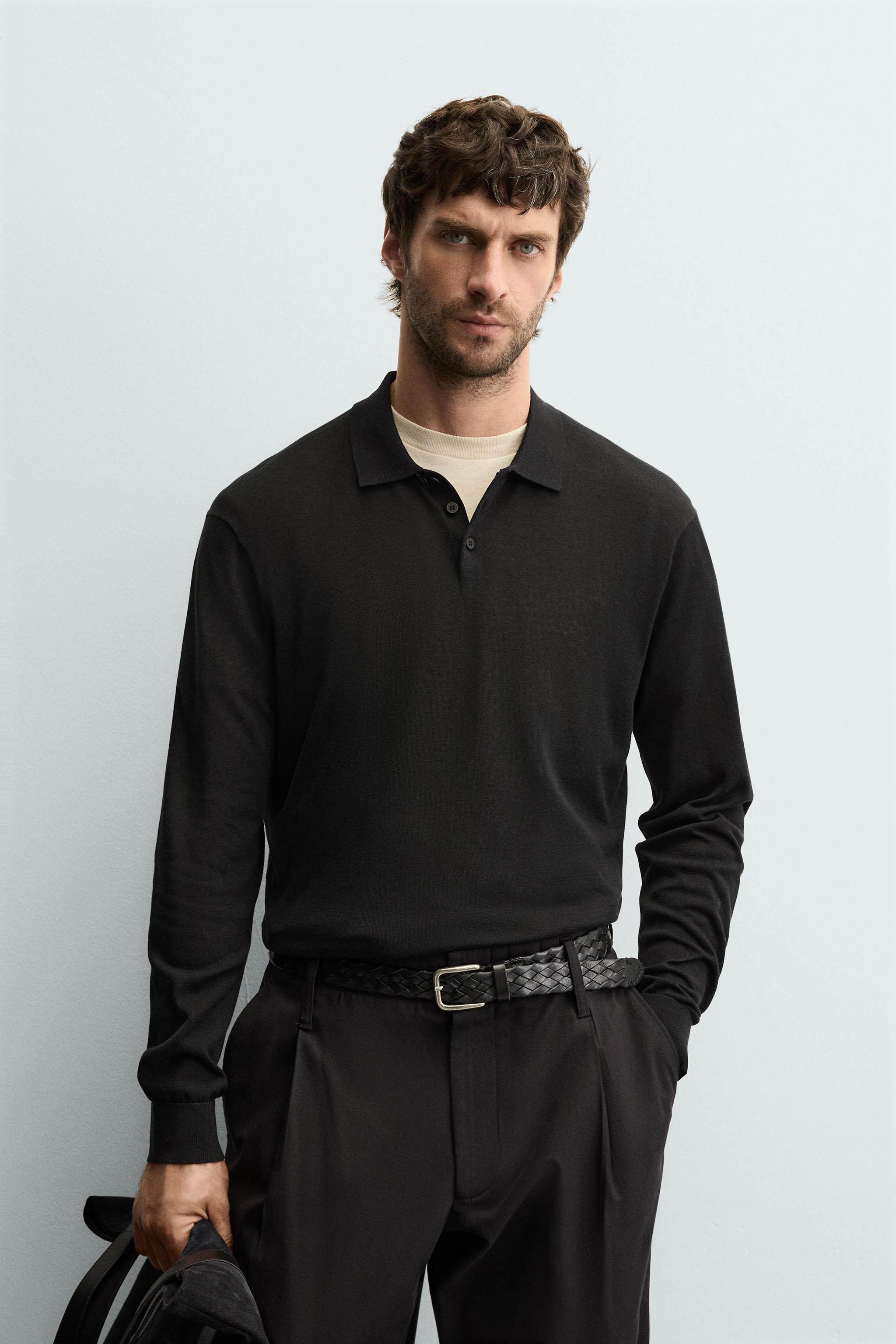 COTTON SILK KNIT POLO
