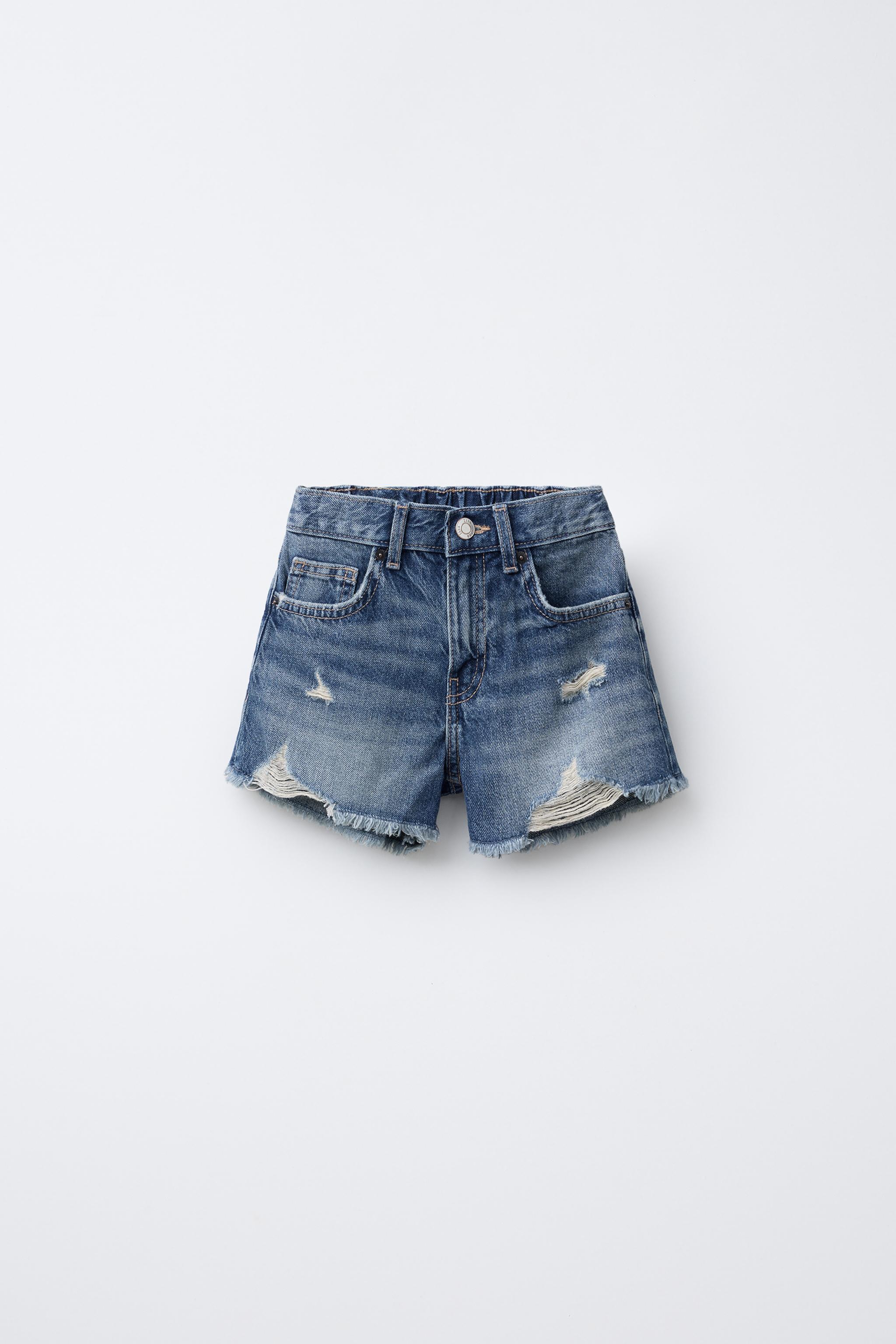RIPPED DENIM SHORTS