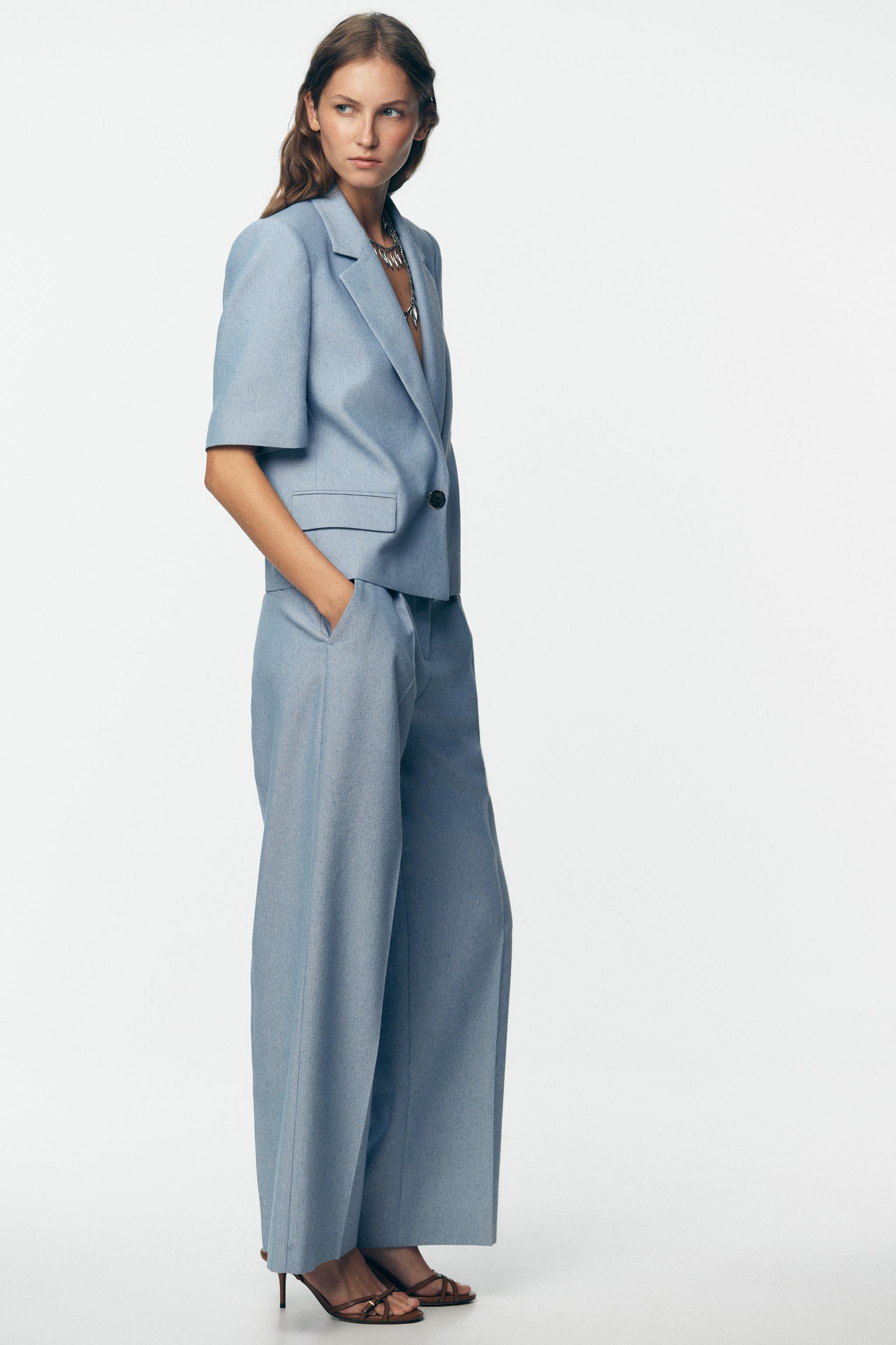 PLEATED STRAIGHT LEG PANTS