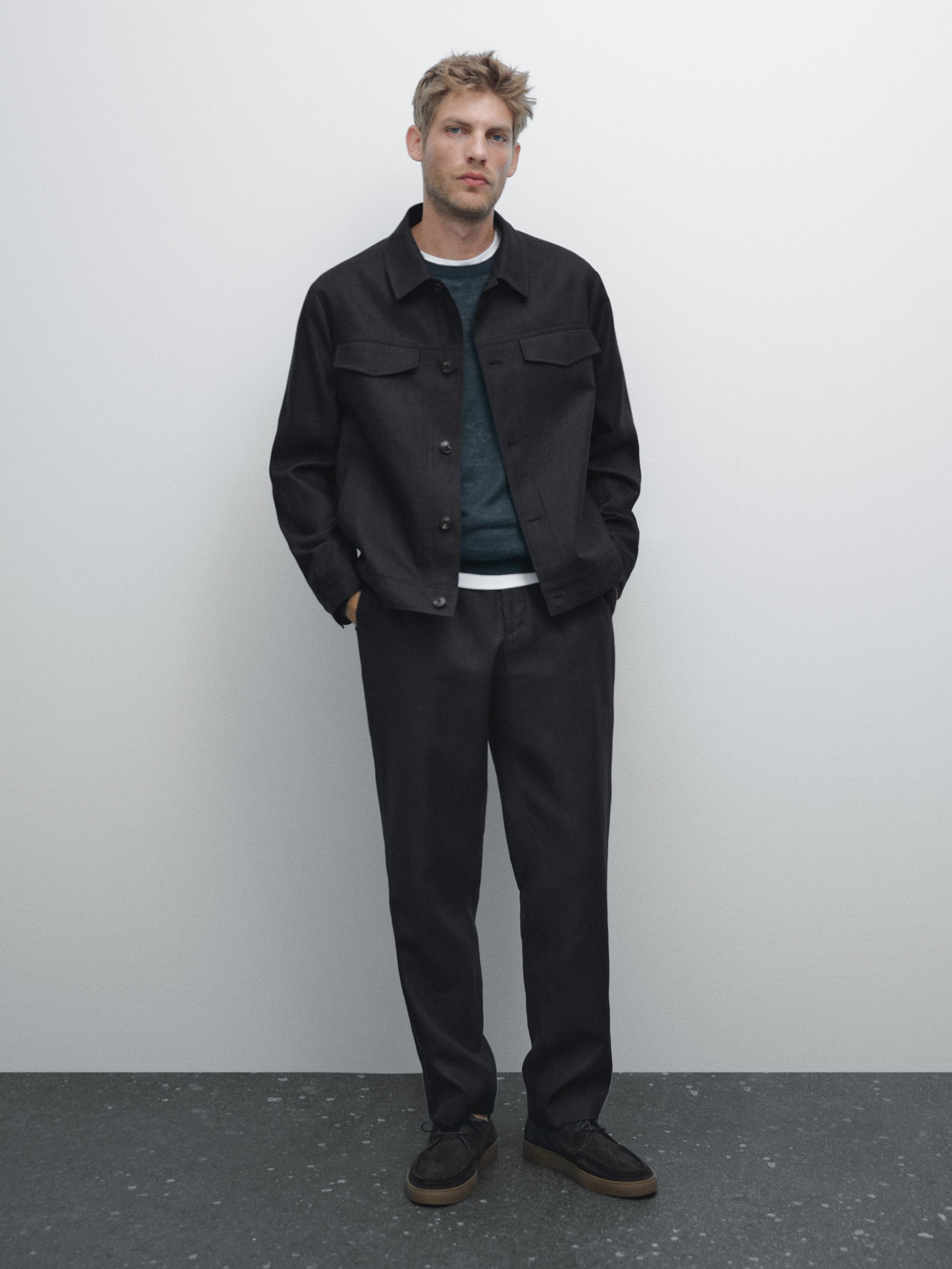 100% linen total look jacket