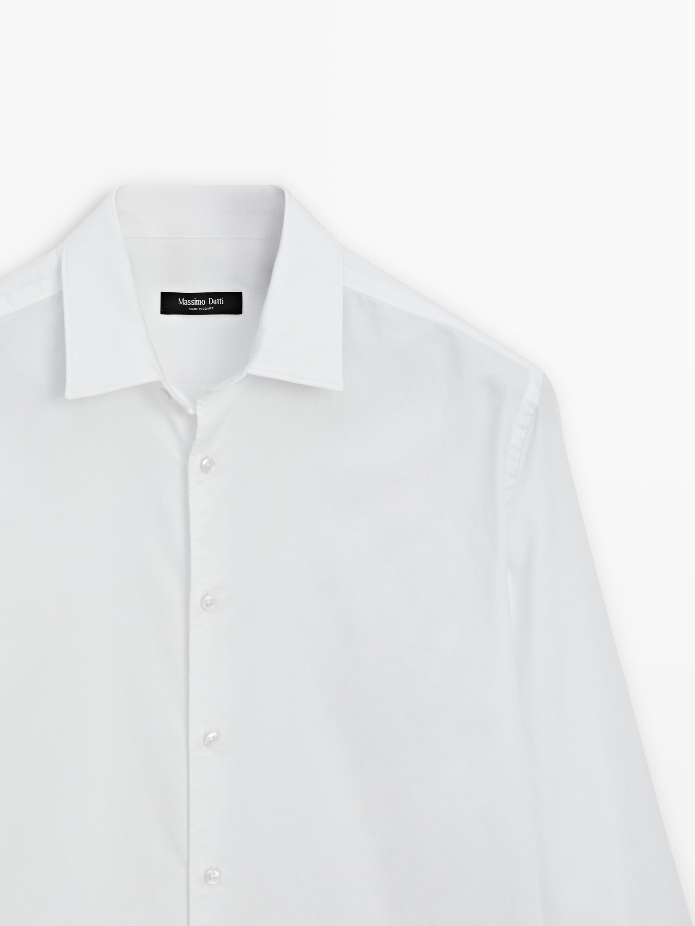 Slim fit twill melange shirt