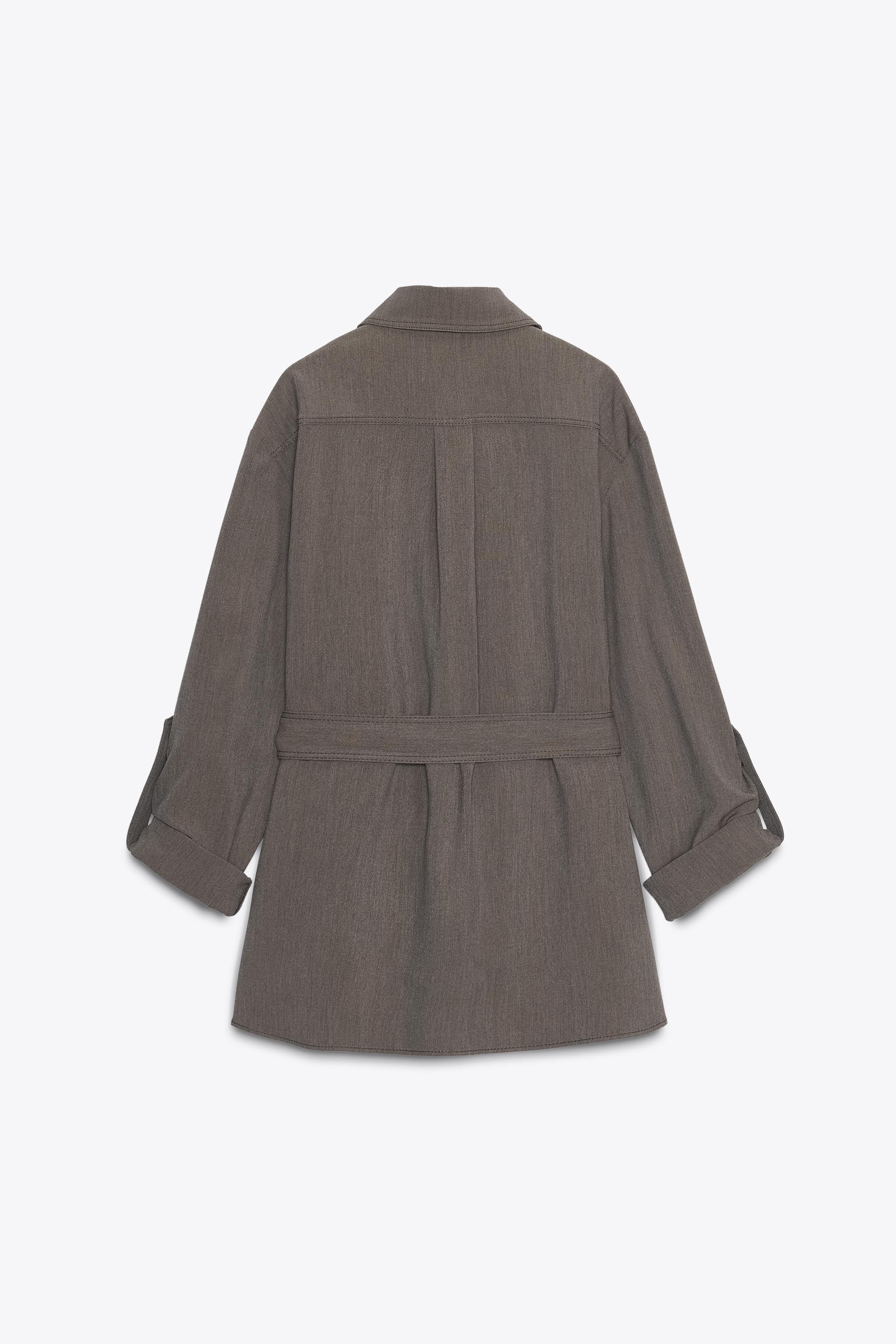 TAB SLEEVE BELTED SHIRT