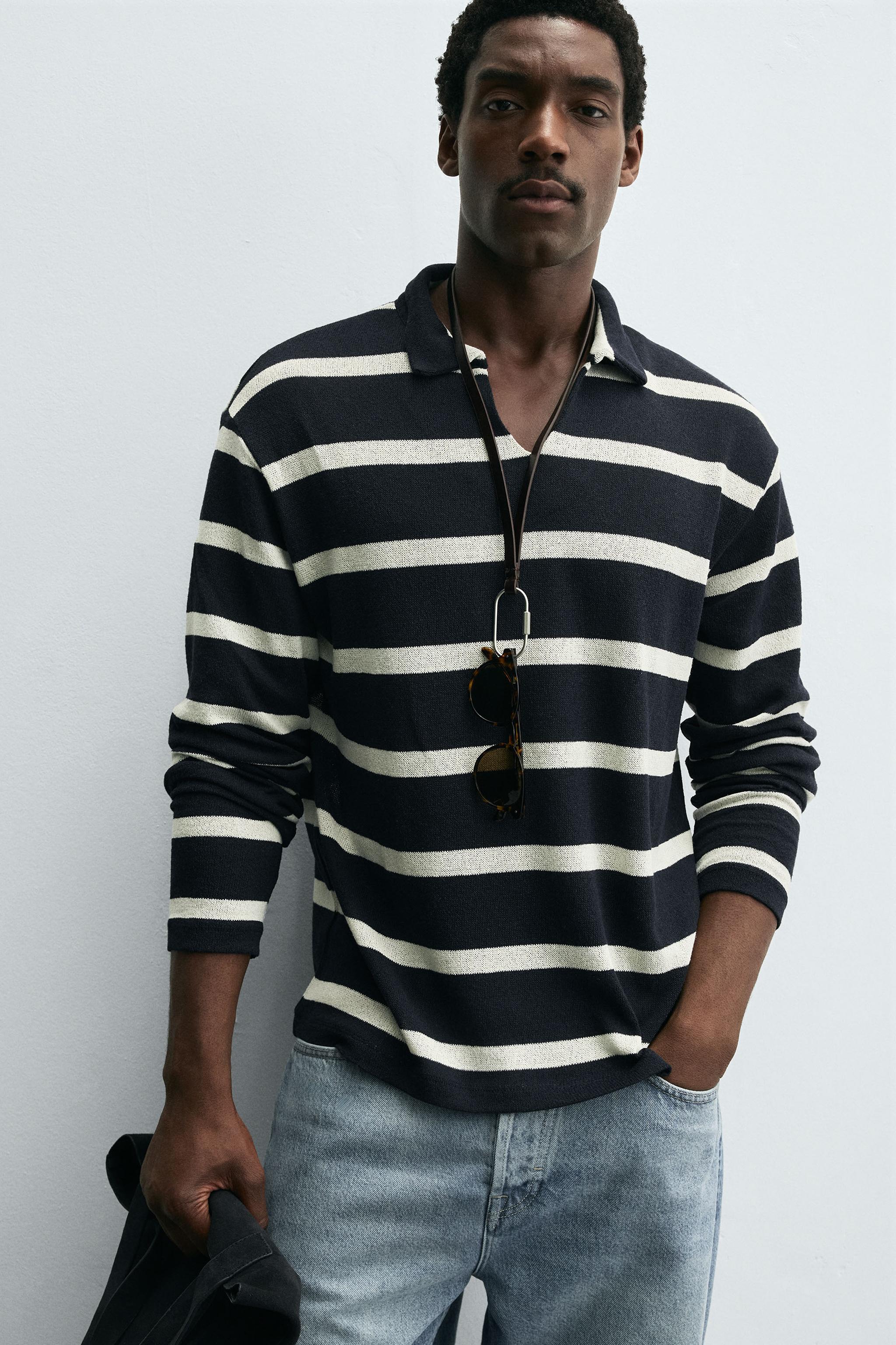STRIPED JACQUARD POLO SHIRT