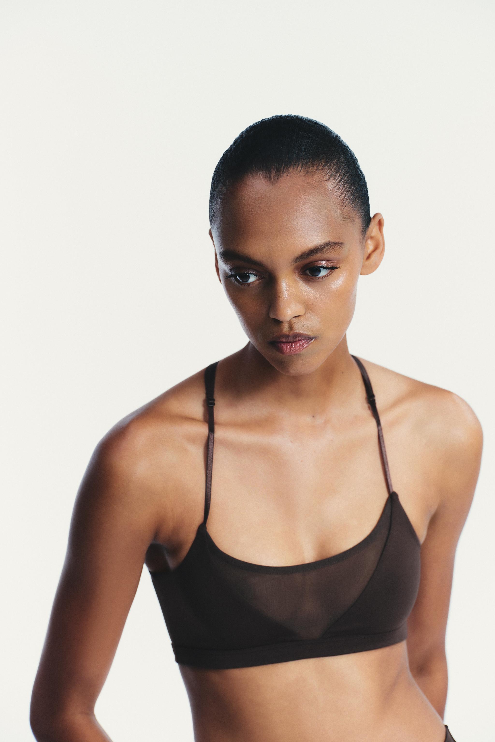 SEAMLESS TULLE COMBINATION TOP