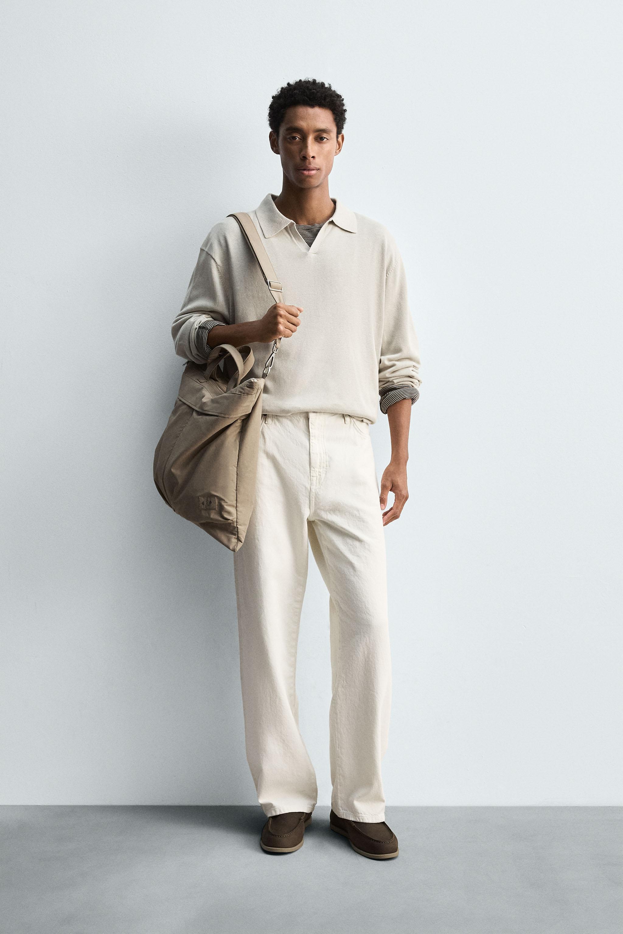 COTTON-HEMP KNIT POLO SHIRT