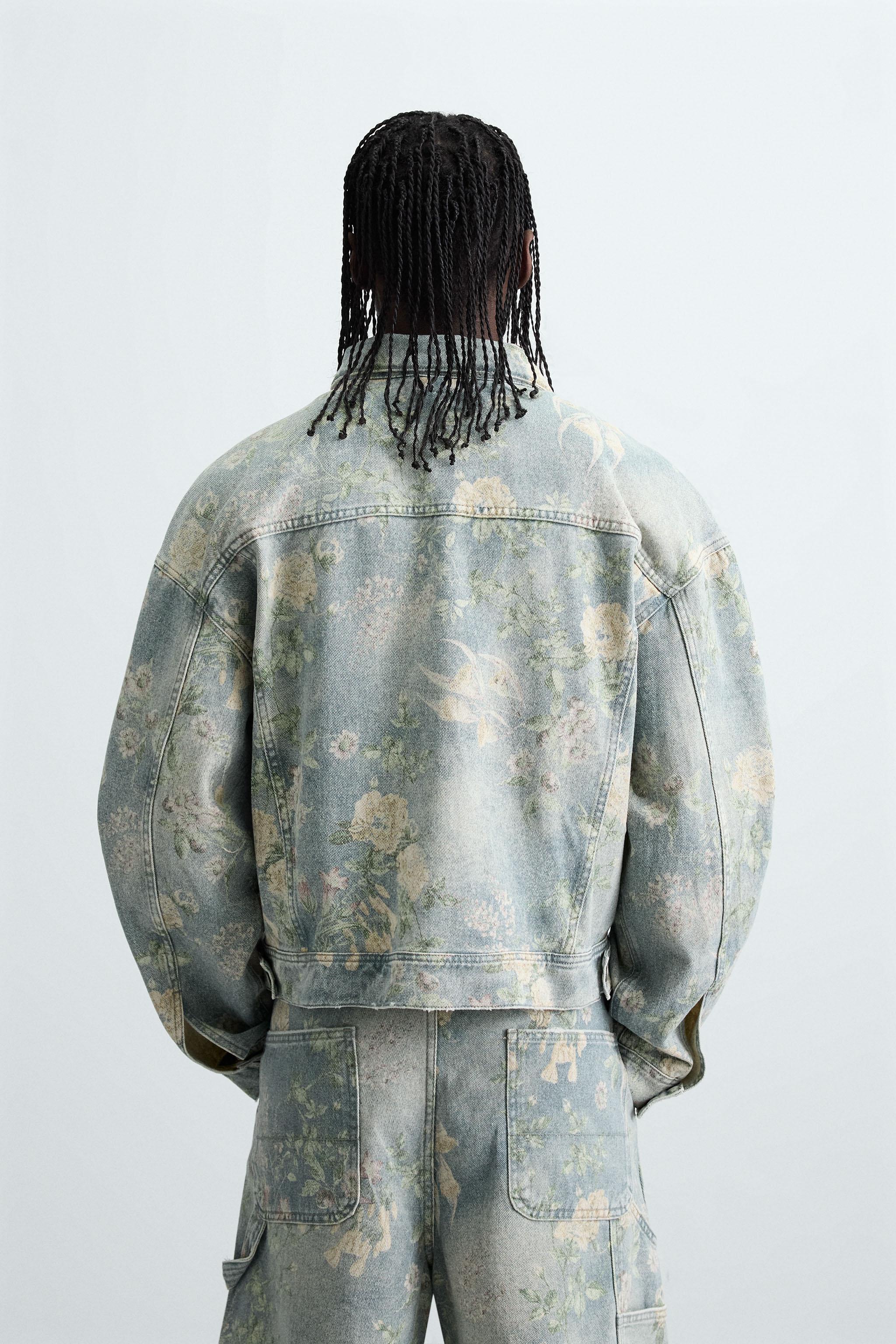 FLORAL PRINT DENIM JACKET