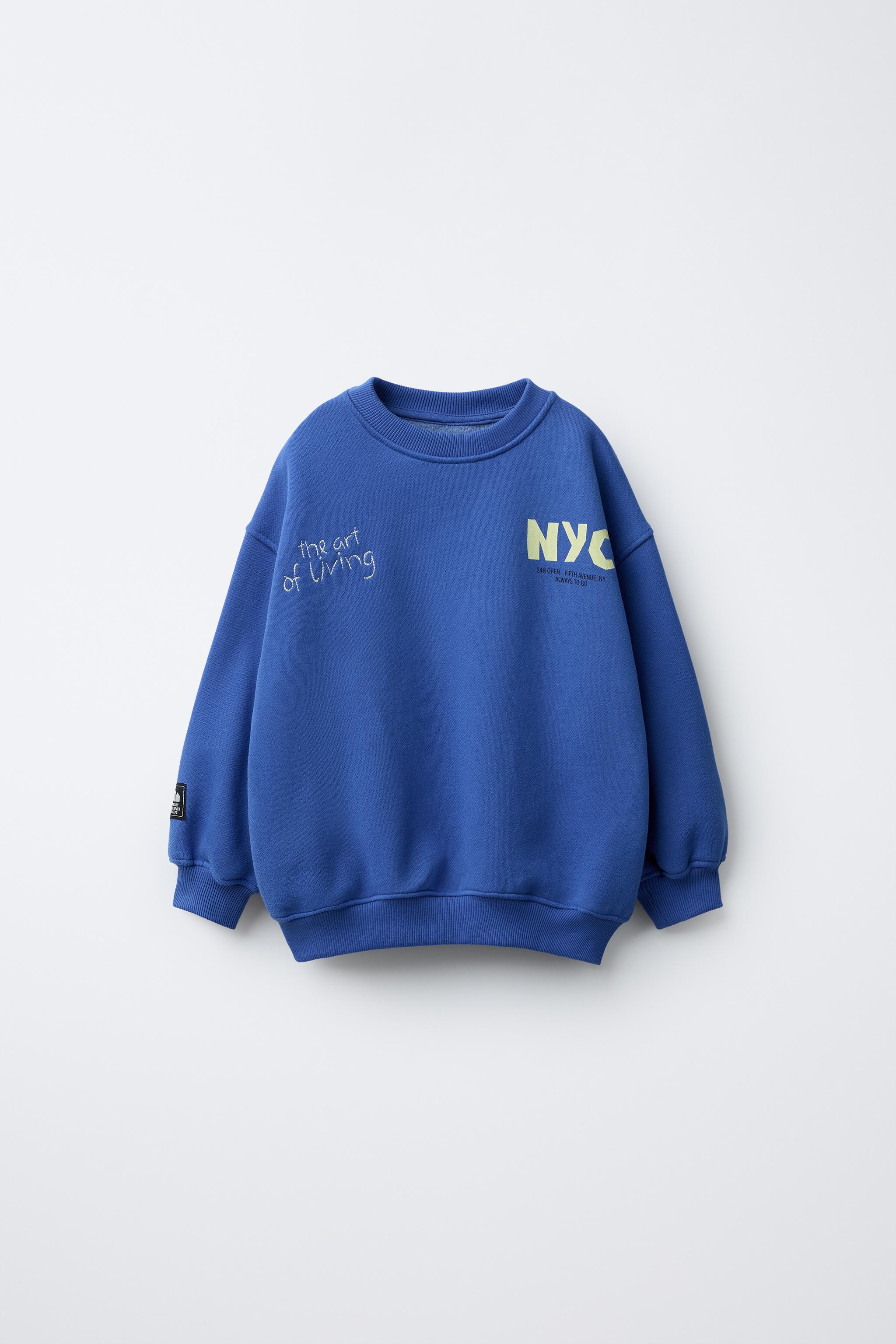 NYC EMBROIDERED TEXT SWEATSHIRT
