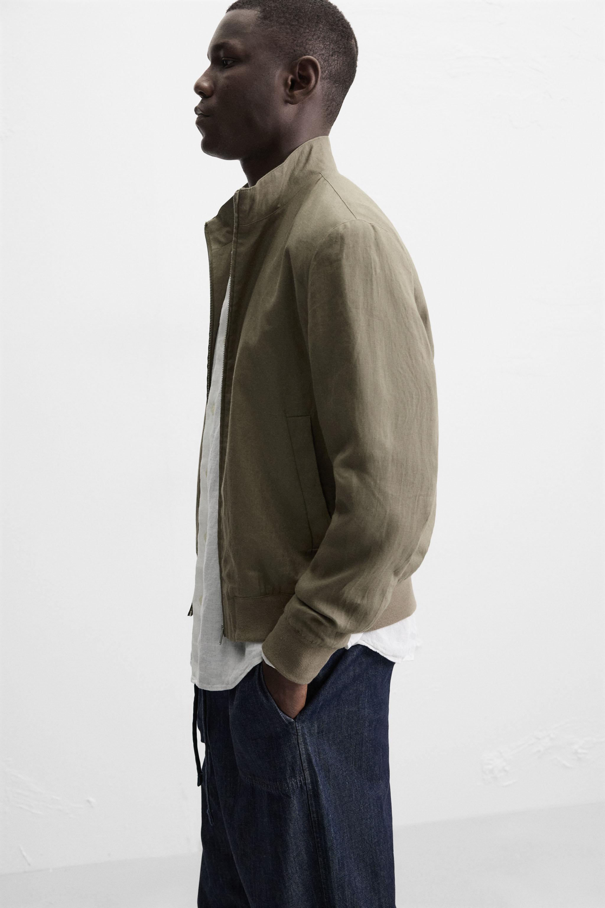 100% LINEN BOMBER JACKET