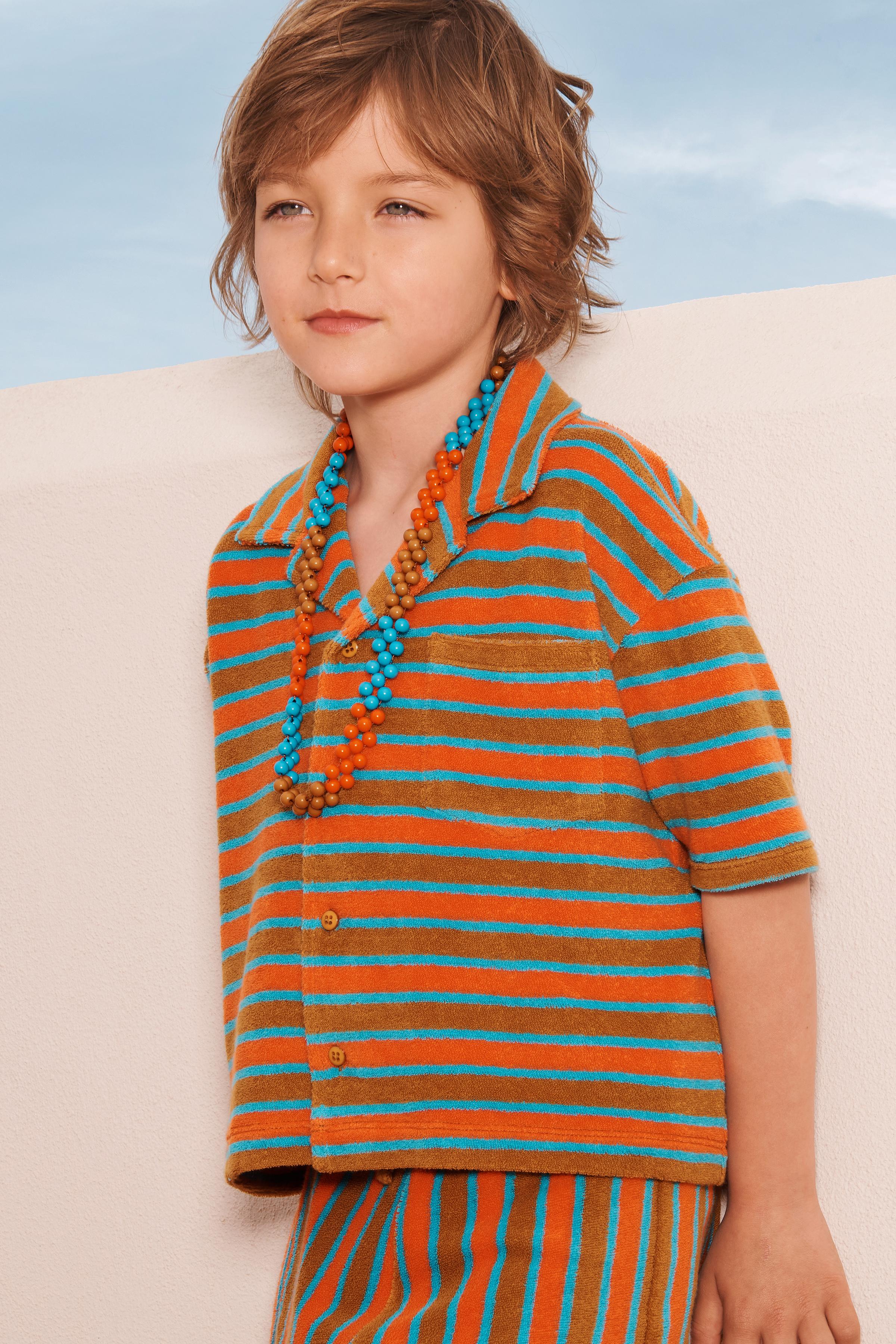 LIMITED EDITION STRIPED TOWEL POLO SHIRT