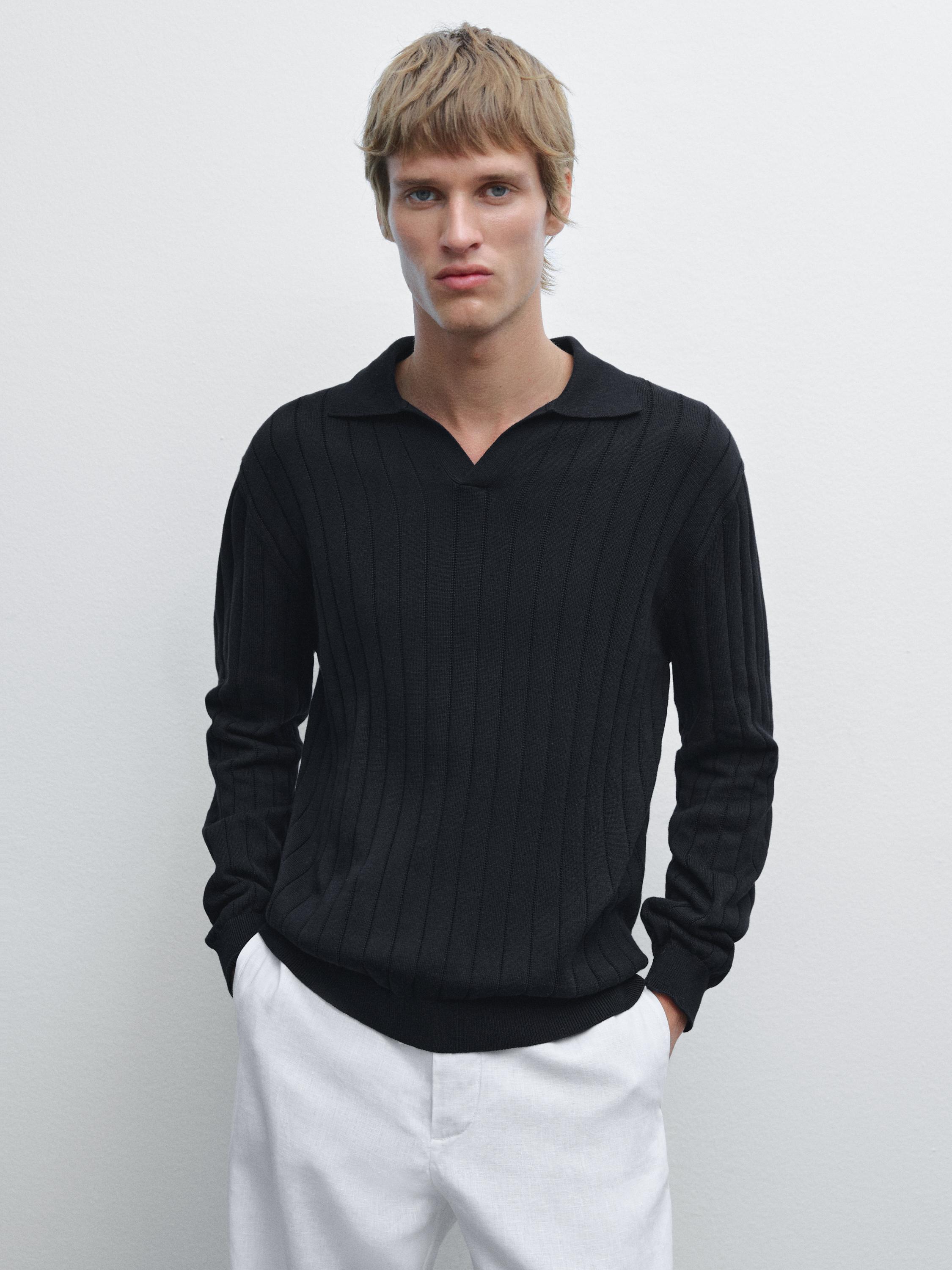 Long sleeve polo sweater
