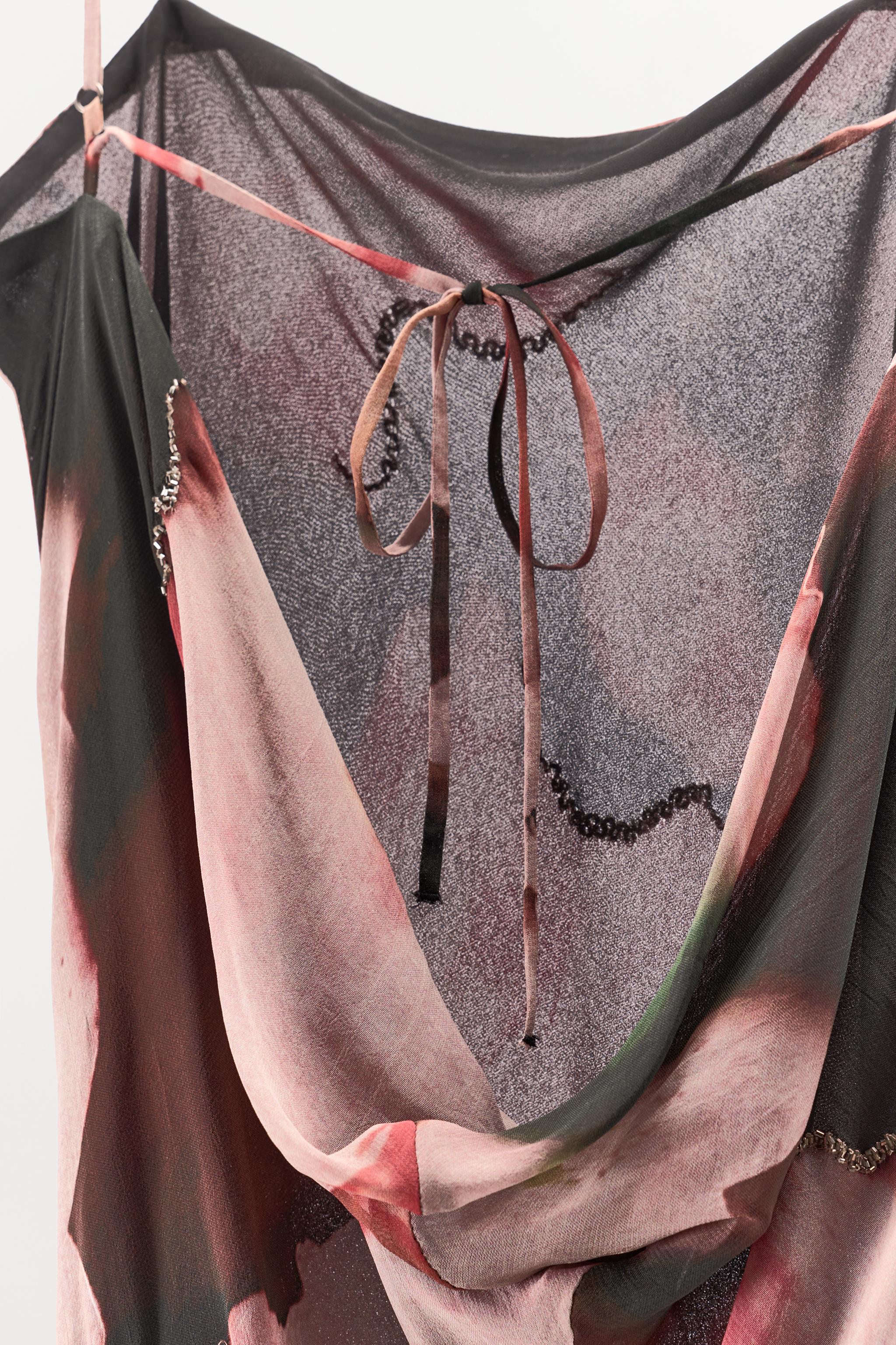 BEADED FLORAL PRINT DRESS