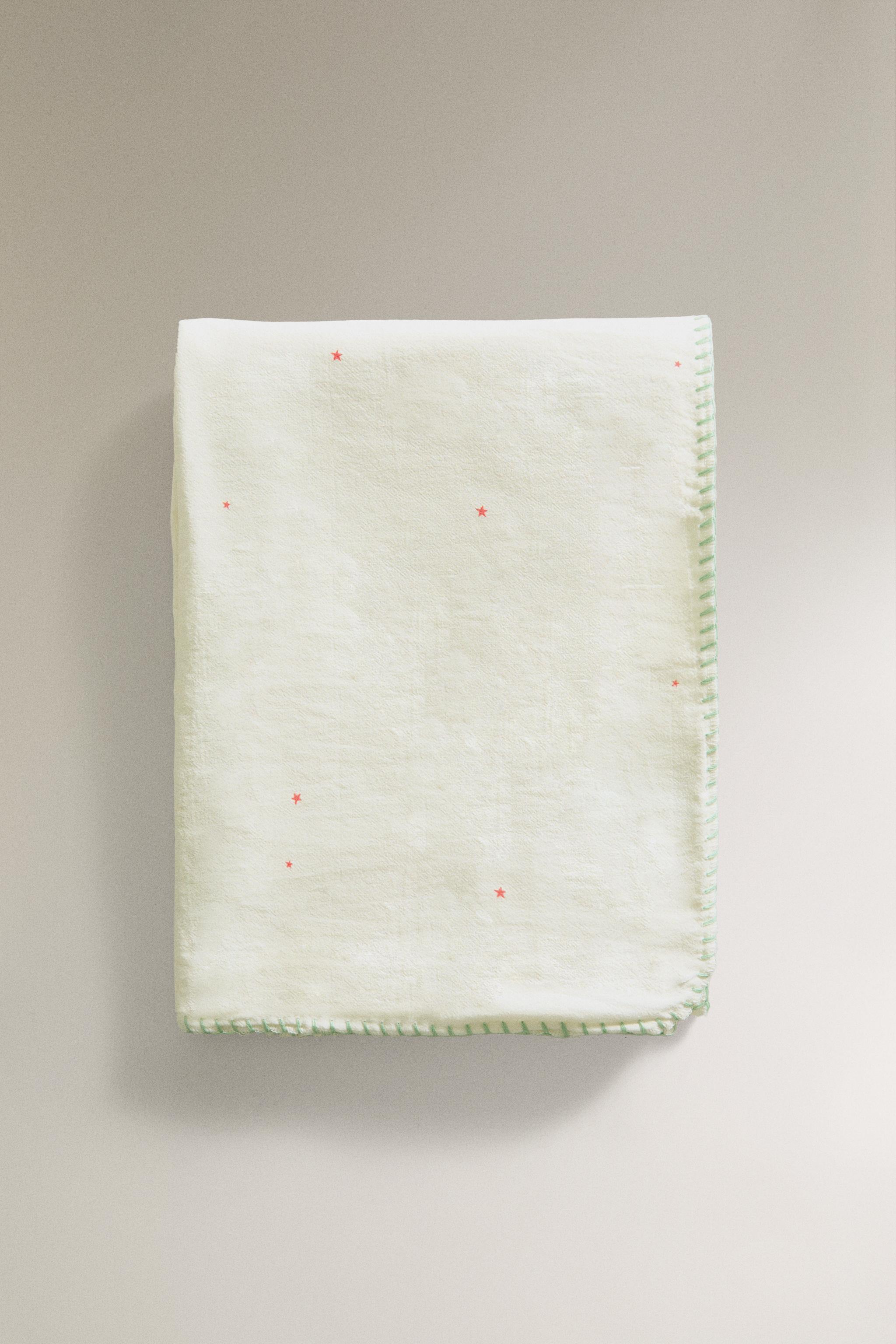 CHILDREN'S COTTON BLANKET WITH SPACE APPLIQUÉ