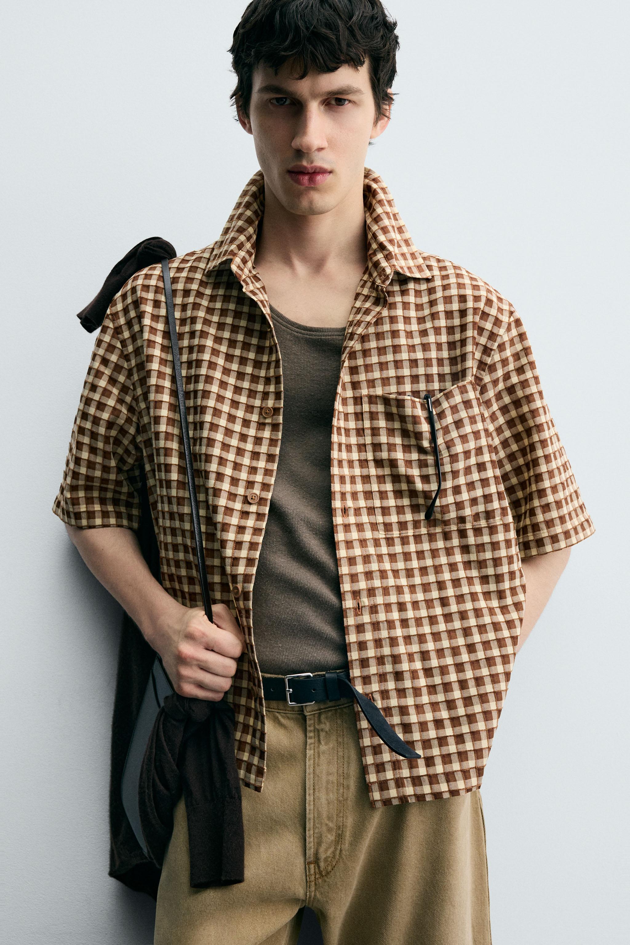 TEXTURED PLAID SHIRT