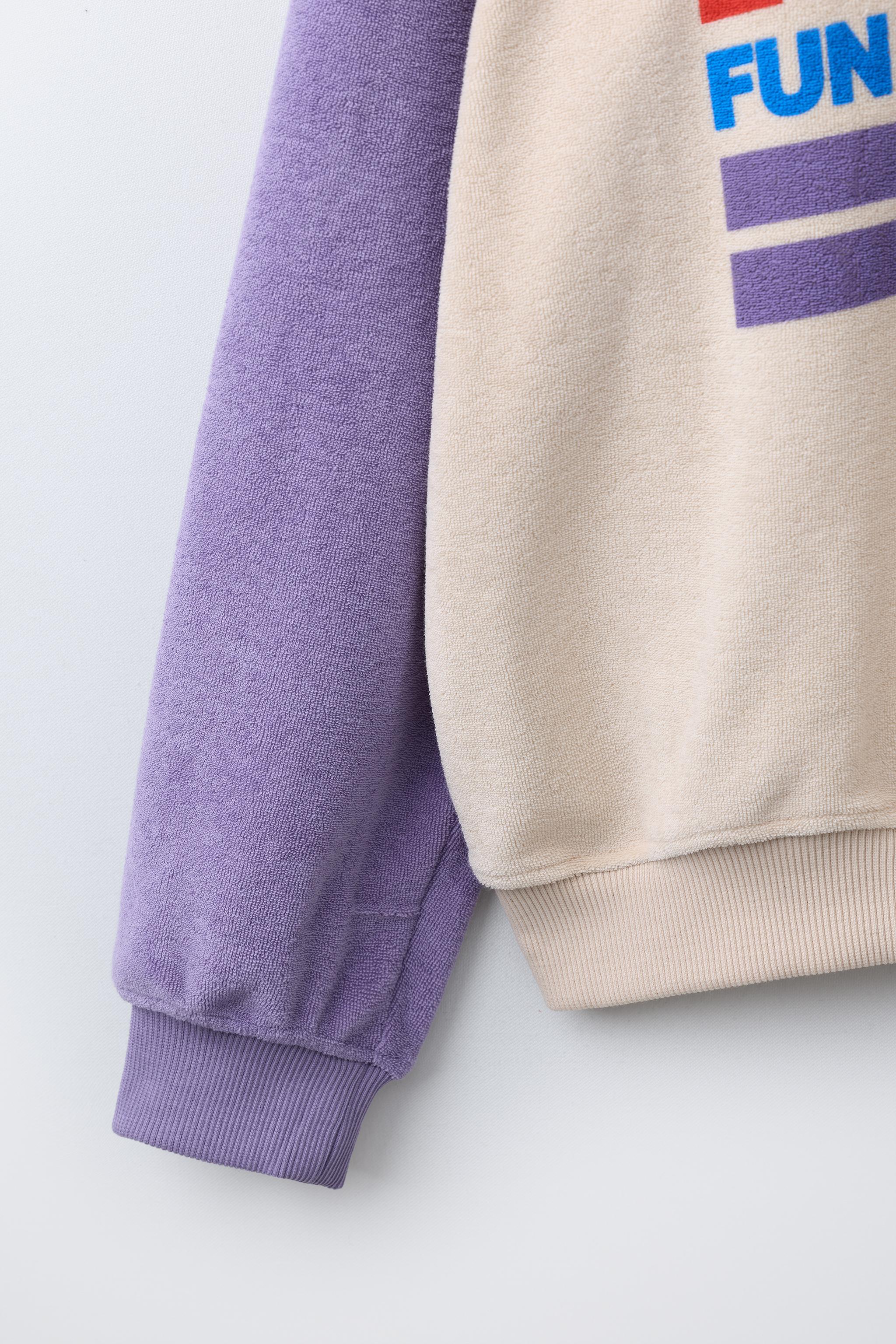 TERRY CONTRAST SLEEVE SWEATSHIRT