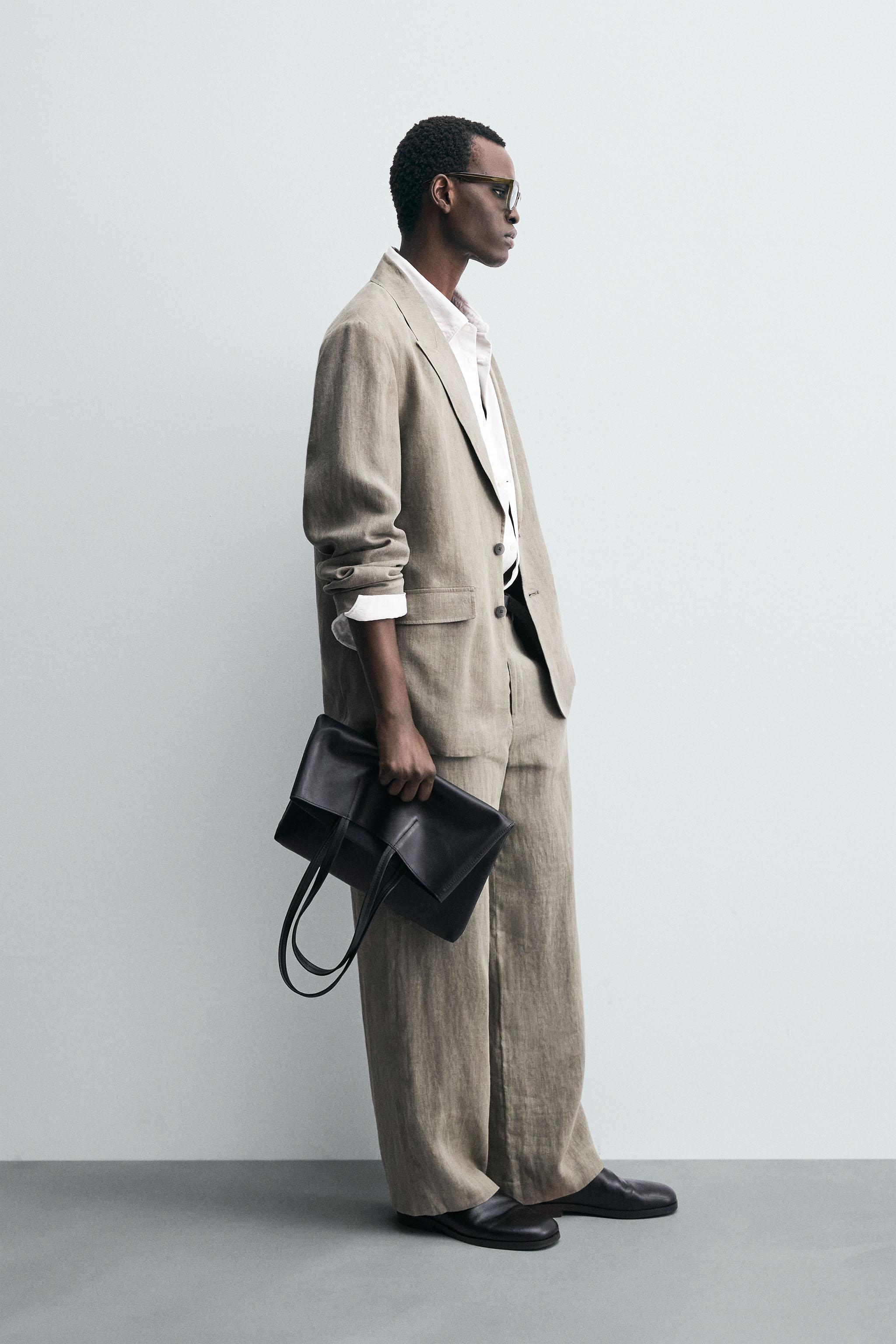 WASHED 100% LINEN SUIT BLAZER