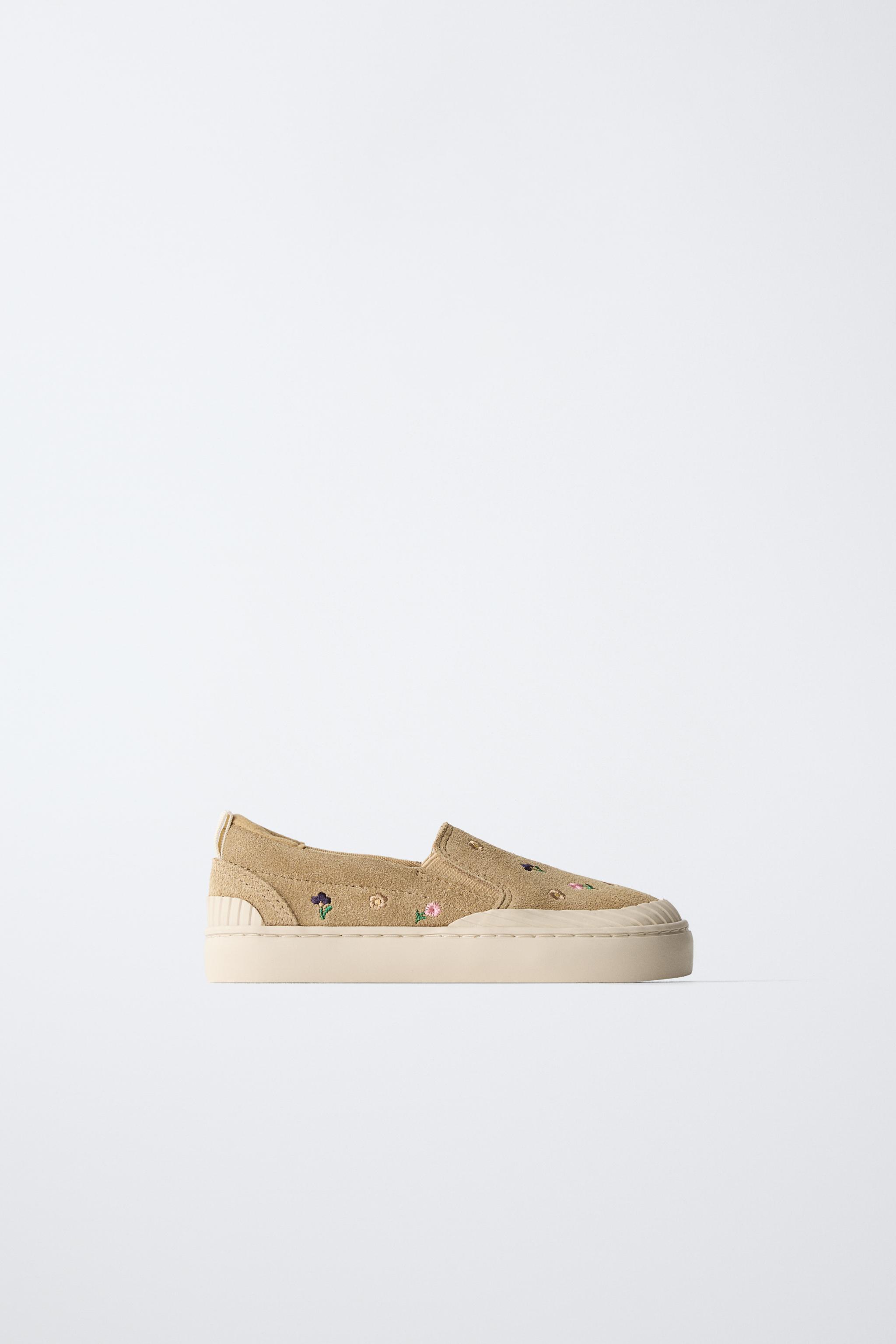 LEATHER FLORAL SNEAKERS