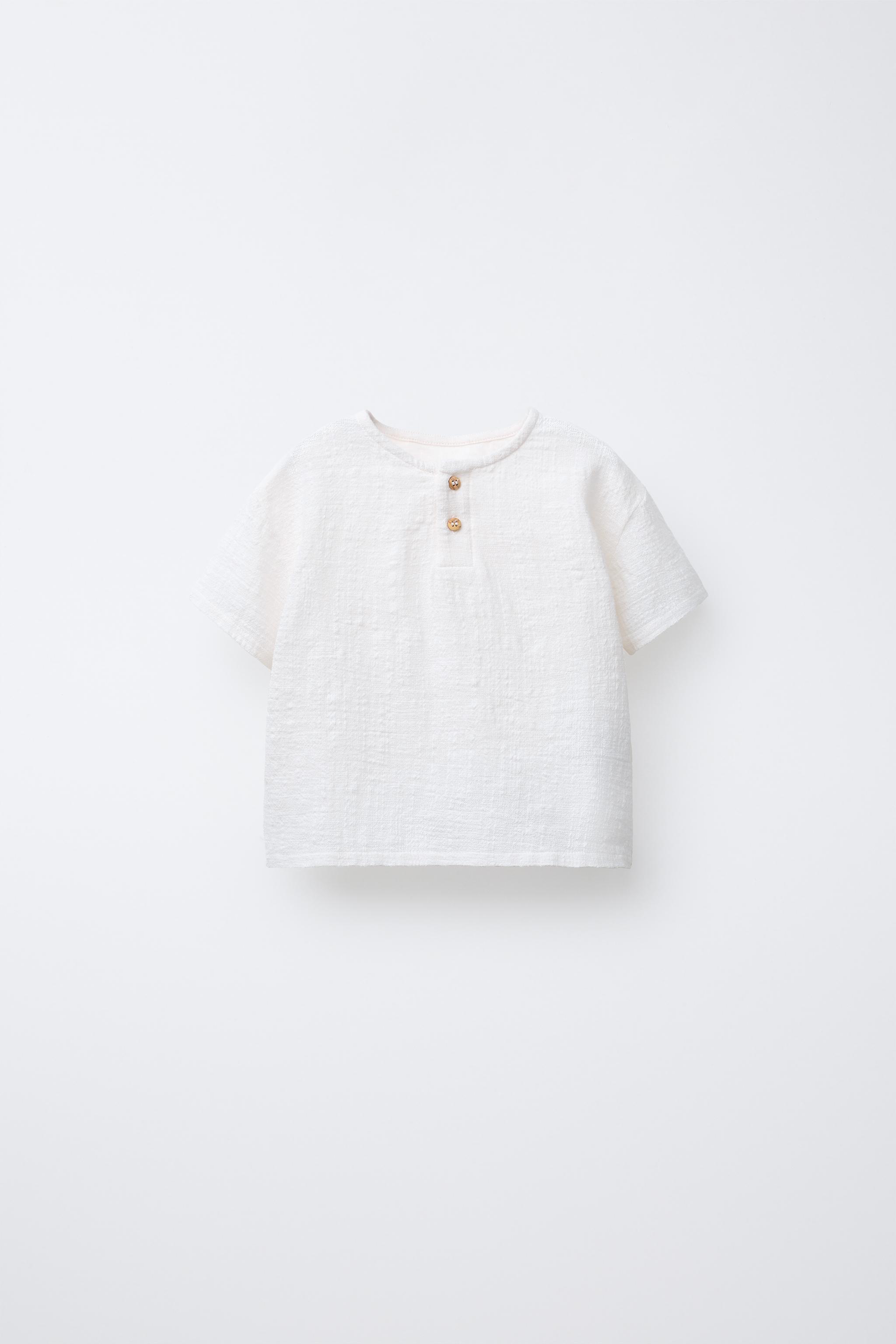 COMBINATION TEXTURE HENLEY SHIRT