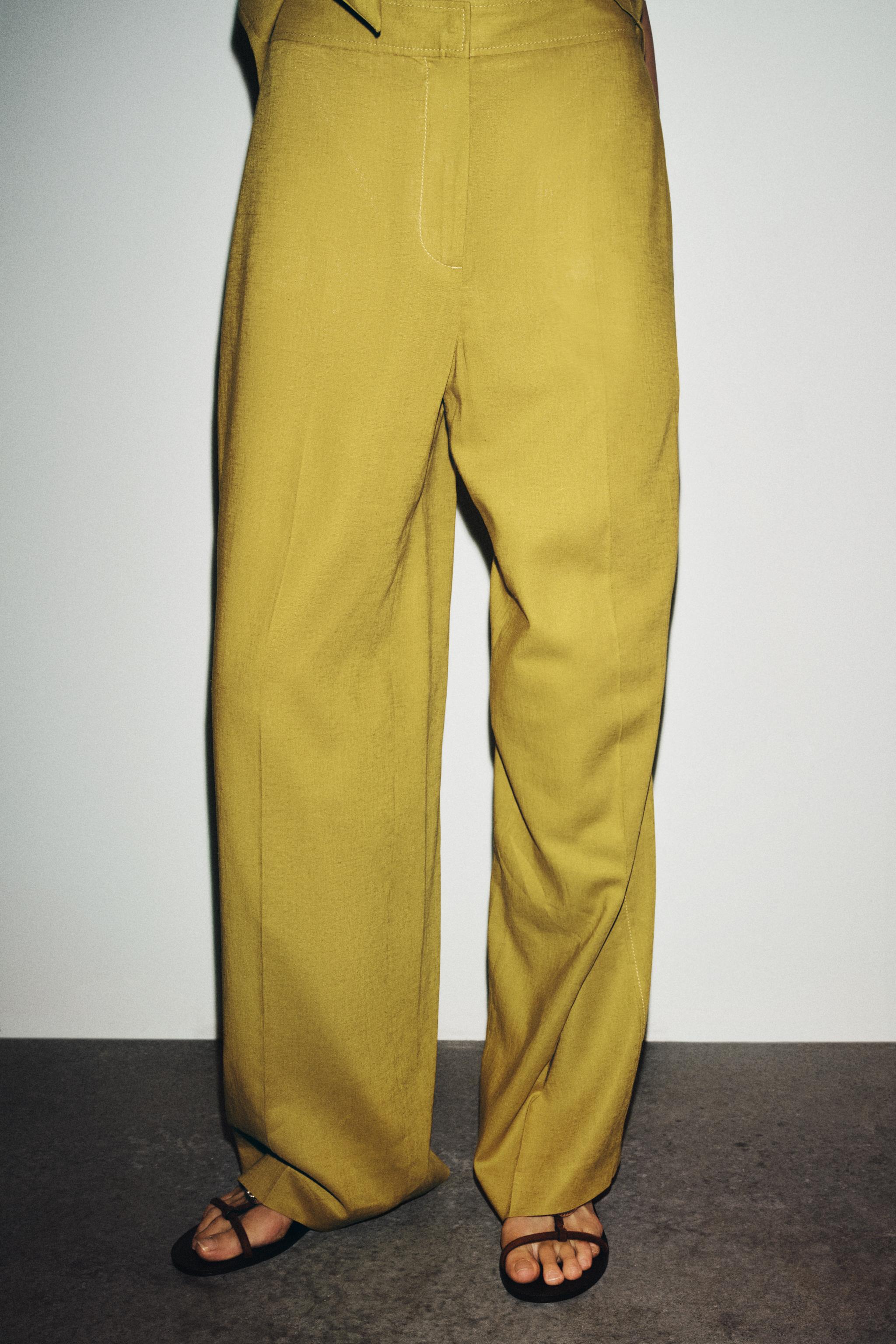 STRAIGHT LEG LINEN PANTS