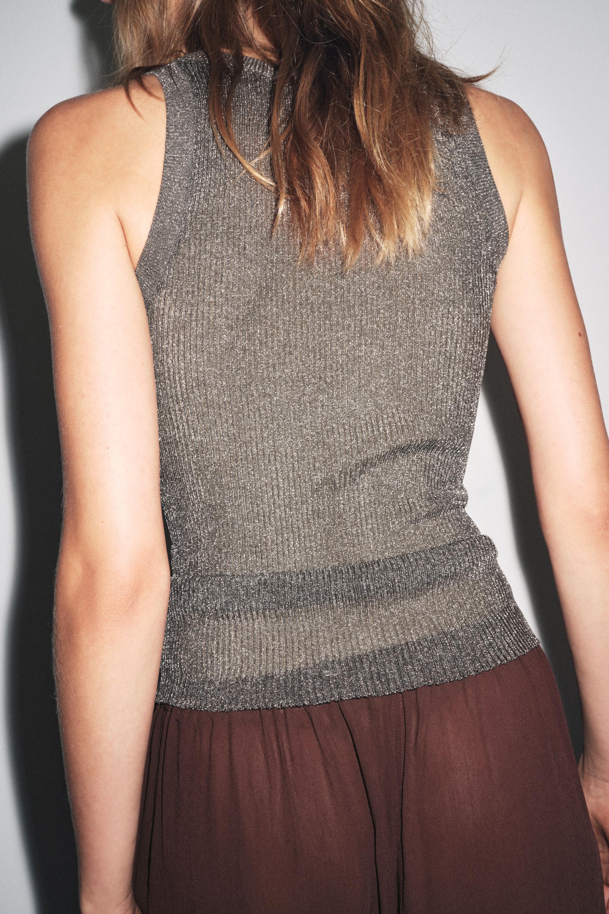 METALLIC THREAD KNIT TOP