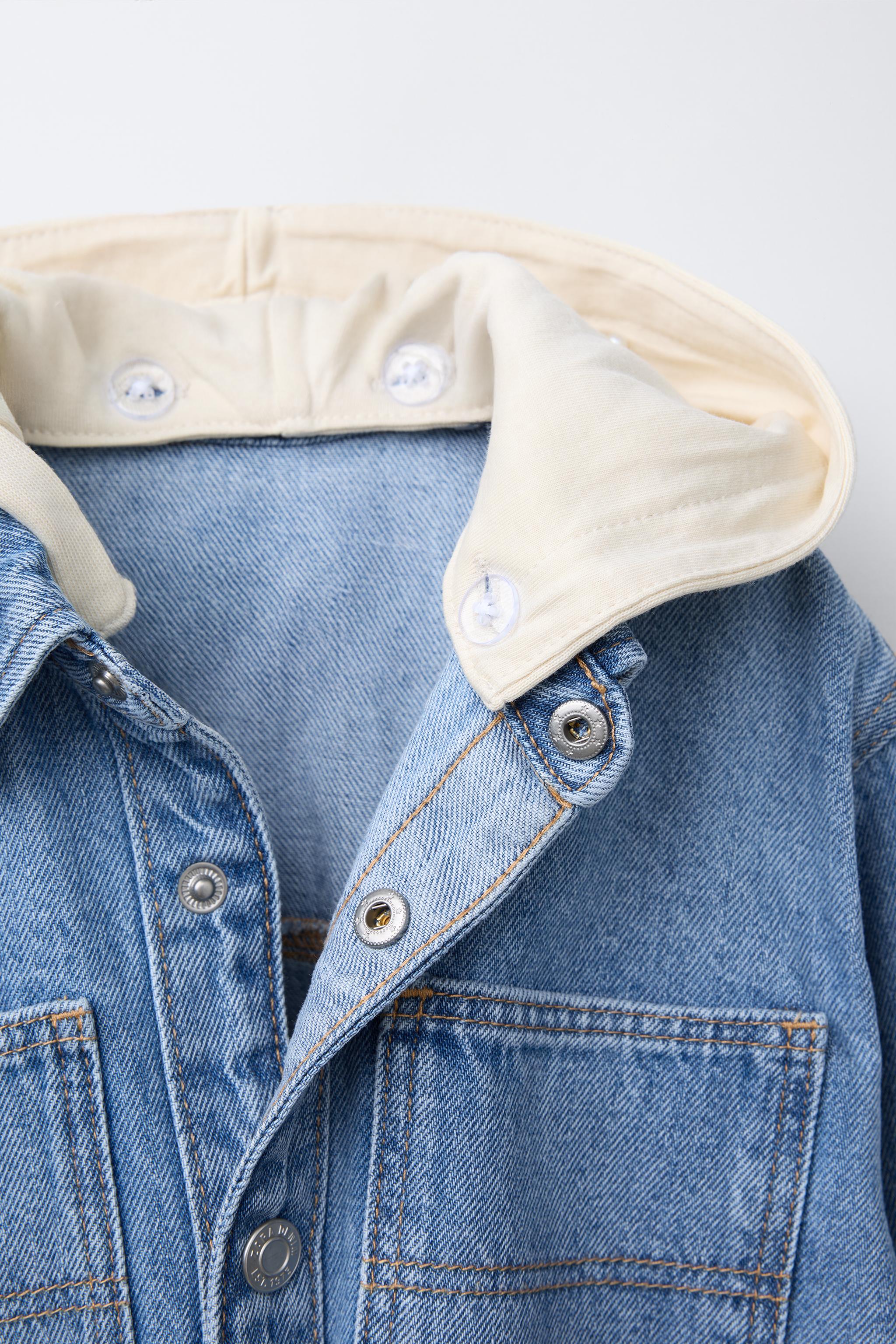 REMOVABLE HOOD DENIM OVERSHIRT