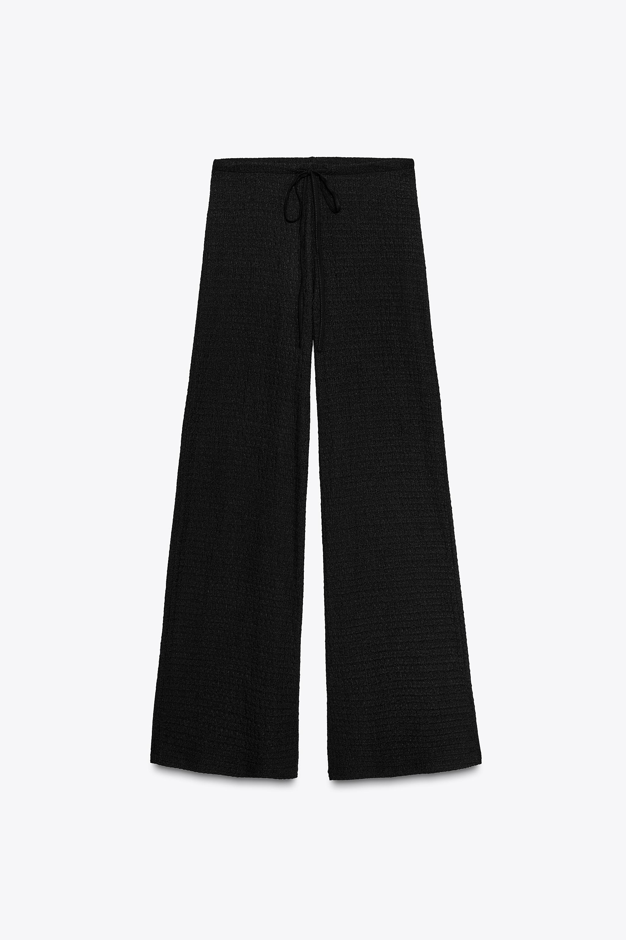 TEXTURED STRAIGHT LEG PANTS