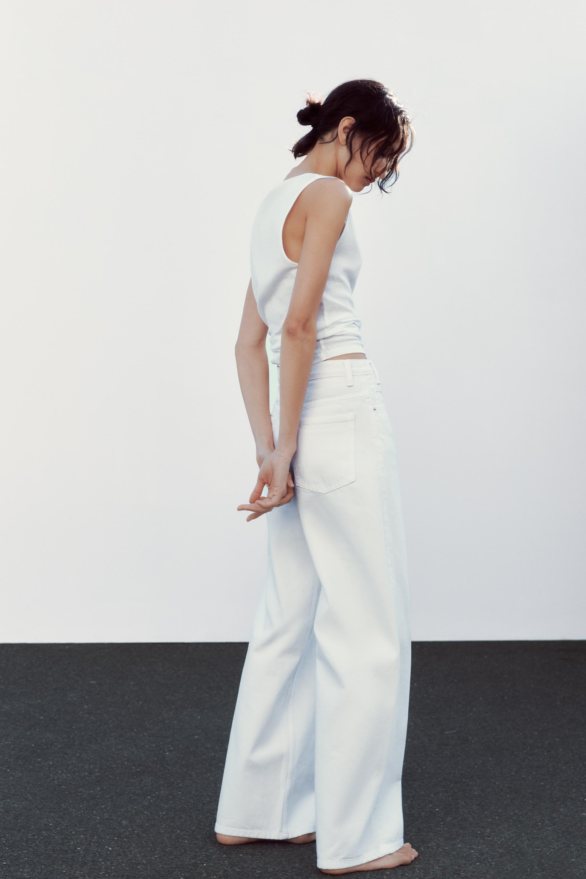 TRF HIGH-RISE WIDE LEG CROSSOVER WAIST JEANS