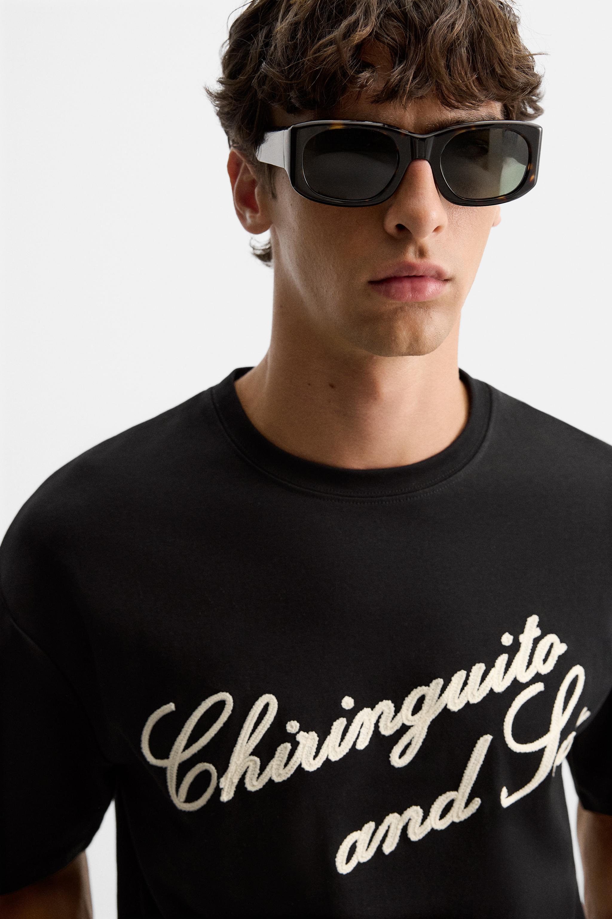 EMBROIDERED TEXT T-SHIRT