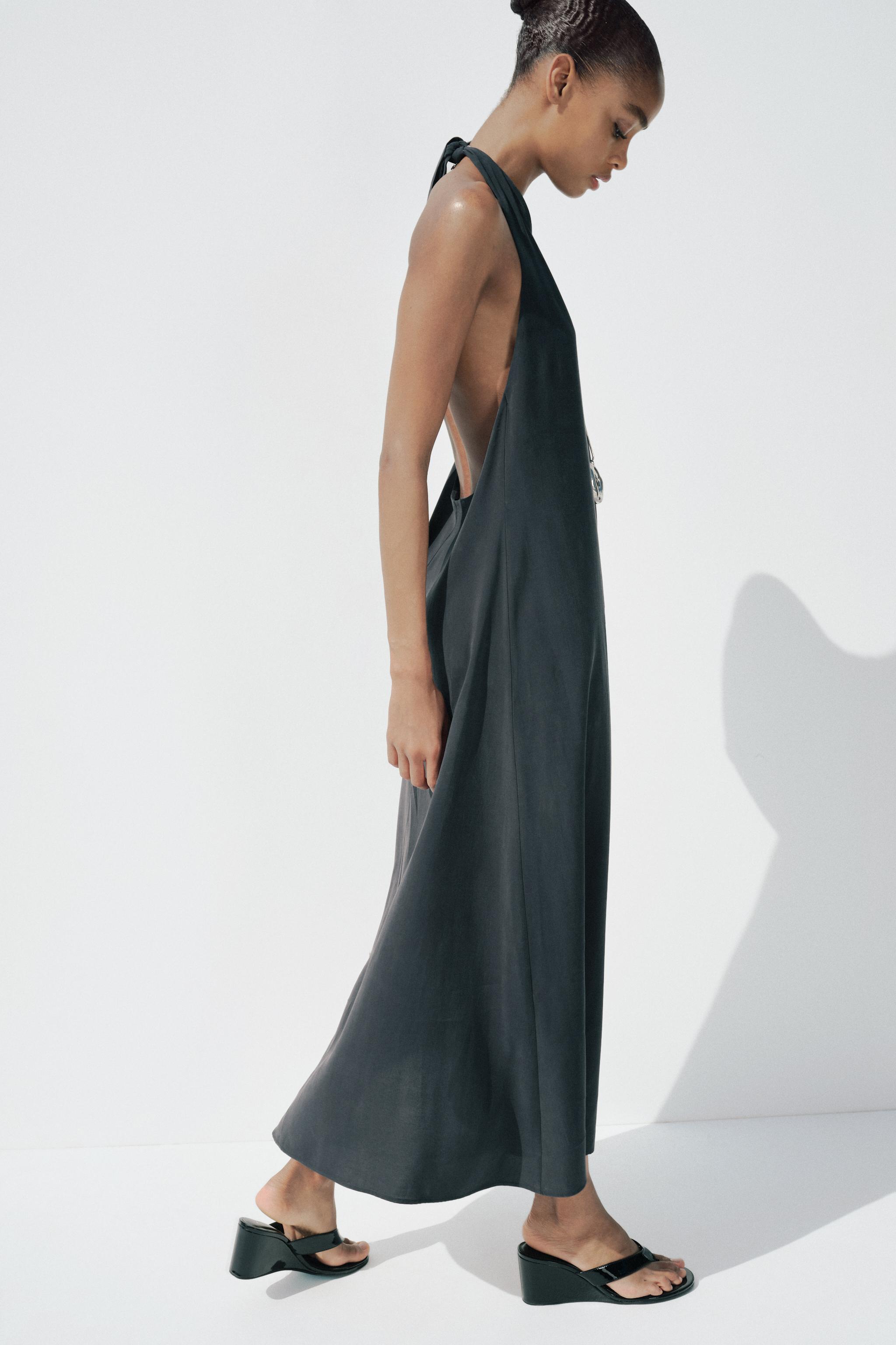 HALTER TIE MIDI DRESS