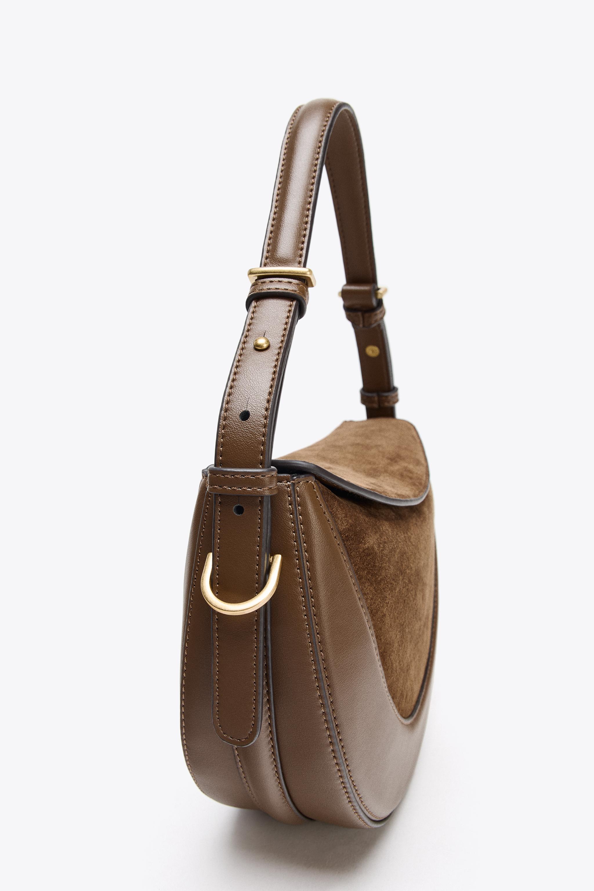 CROSSBODY BAG WITH LEATHER FLAP