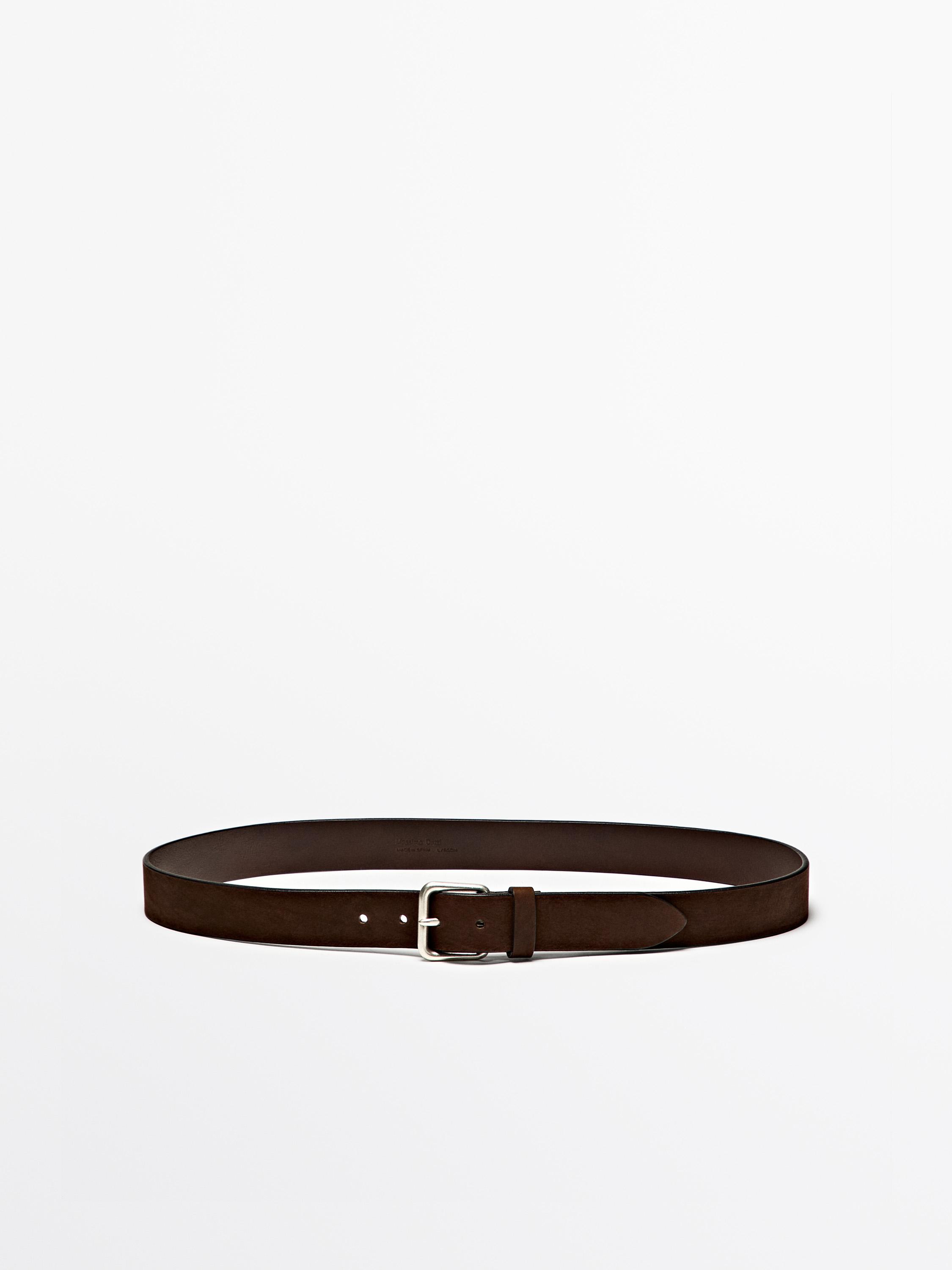 Distressed leather belt