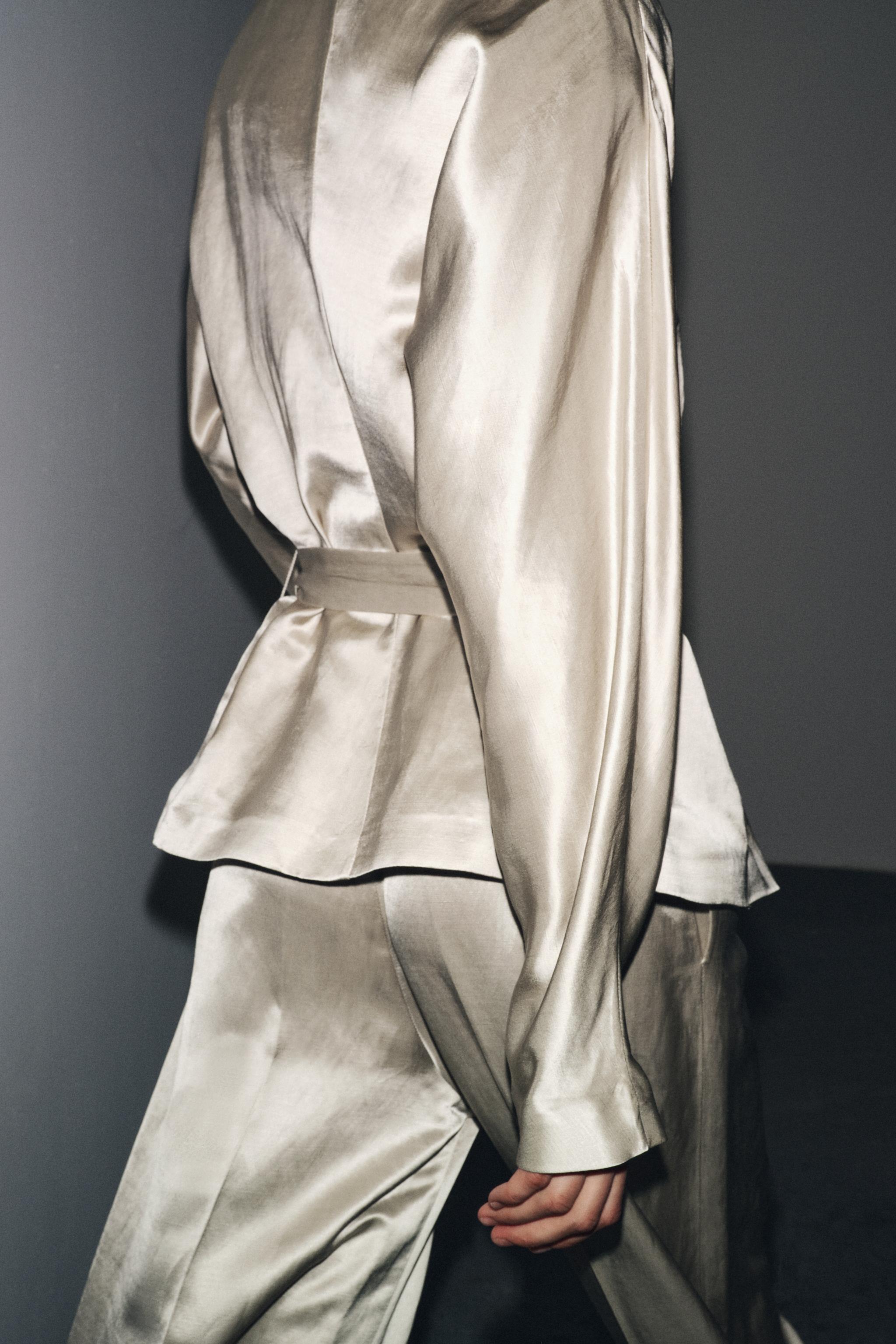 ZW COLLECTION SATIN PLEATED PANTS