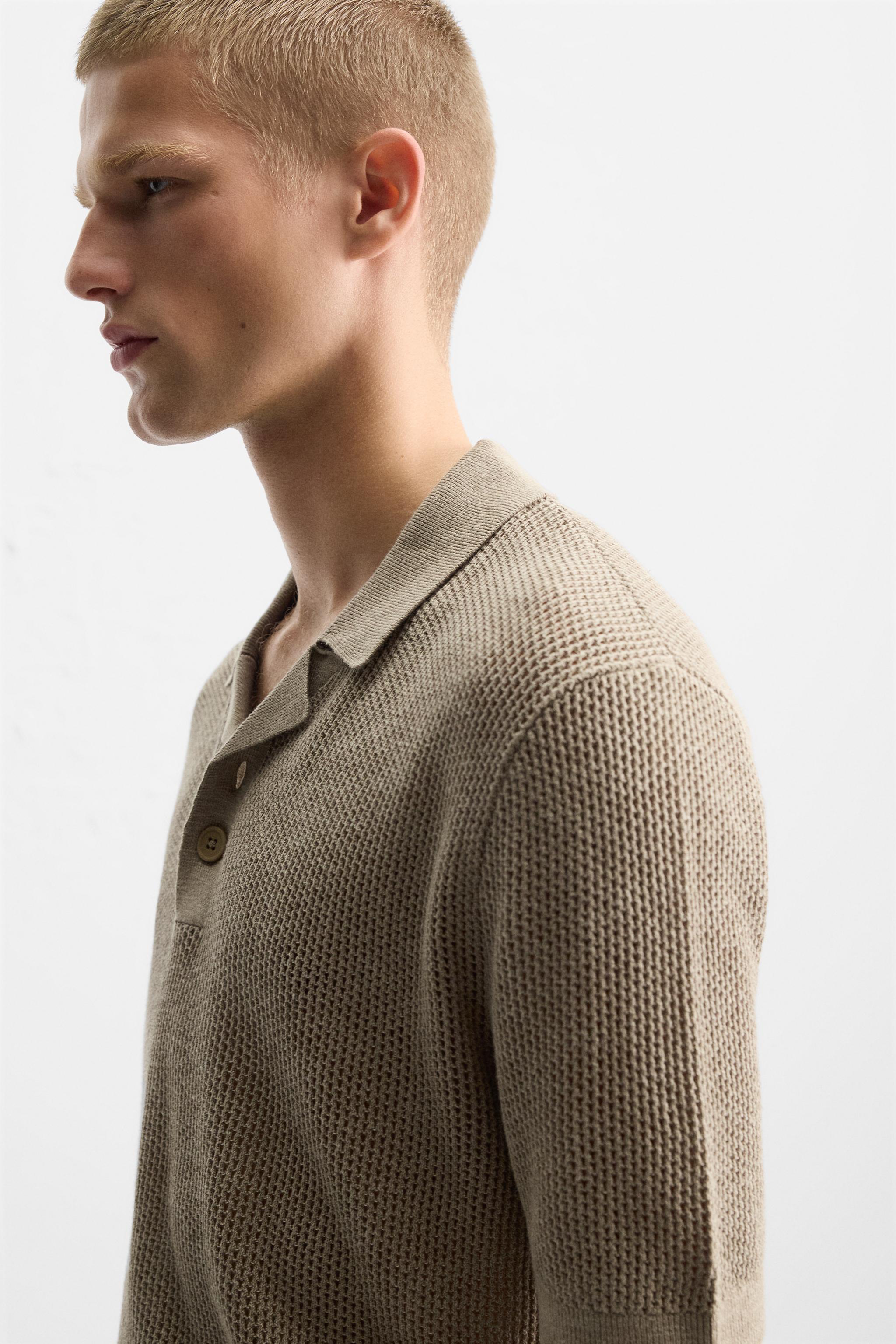 TEXTURED KNIT POLO SHIRT