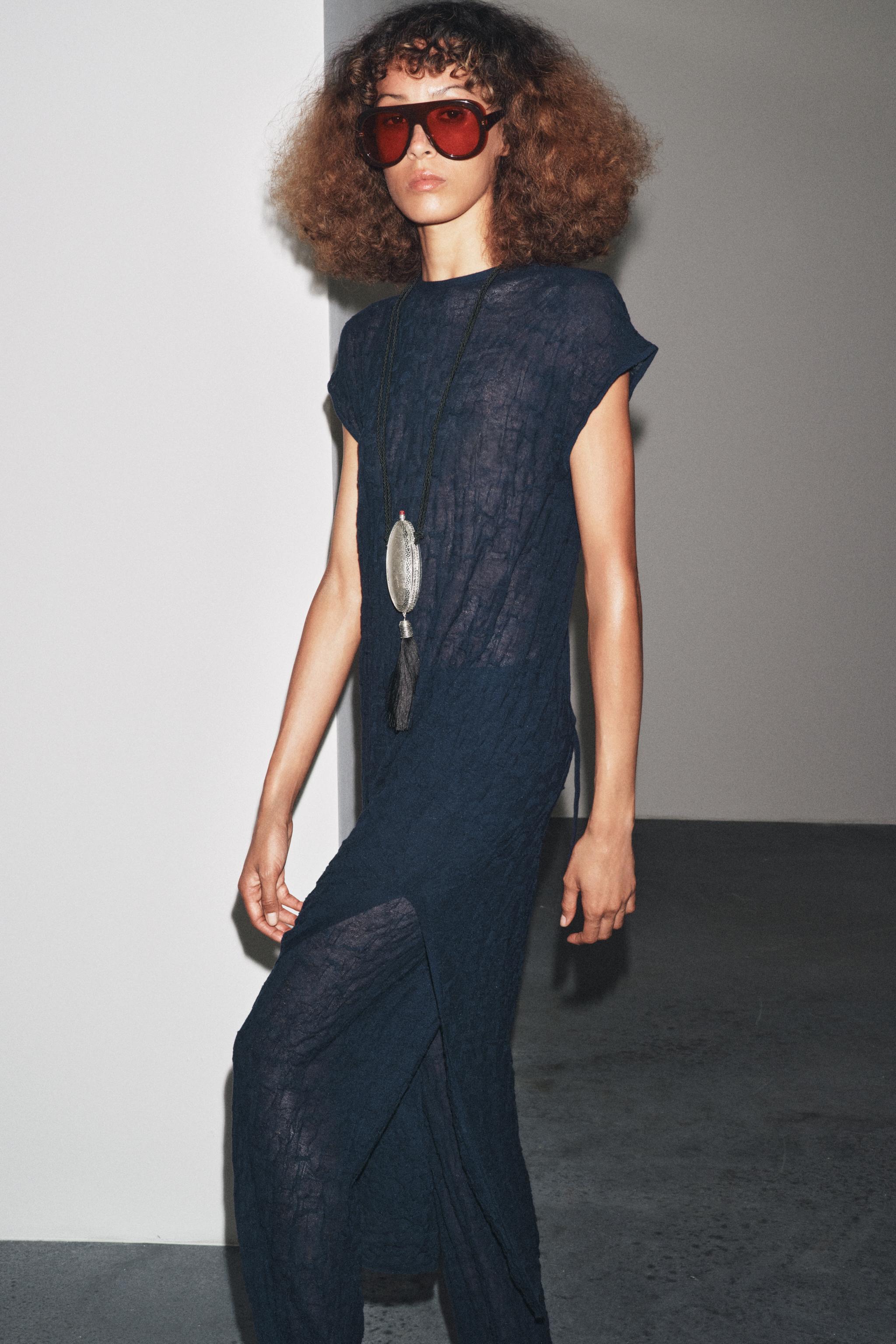 WRINKLE-LOOK FINE KNIT PANTS