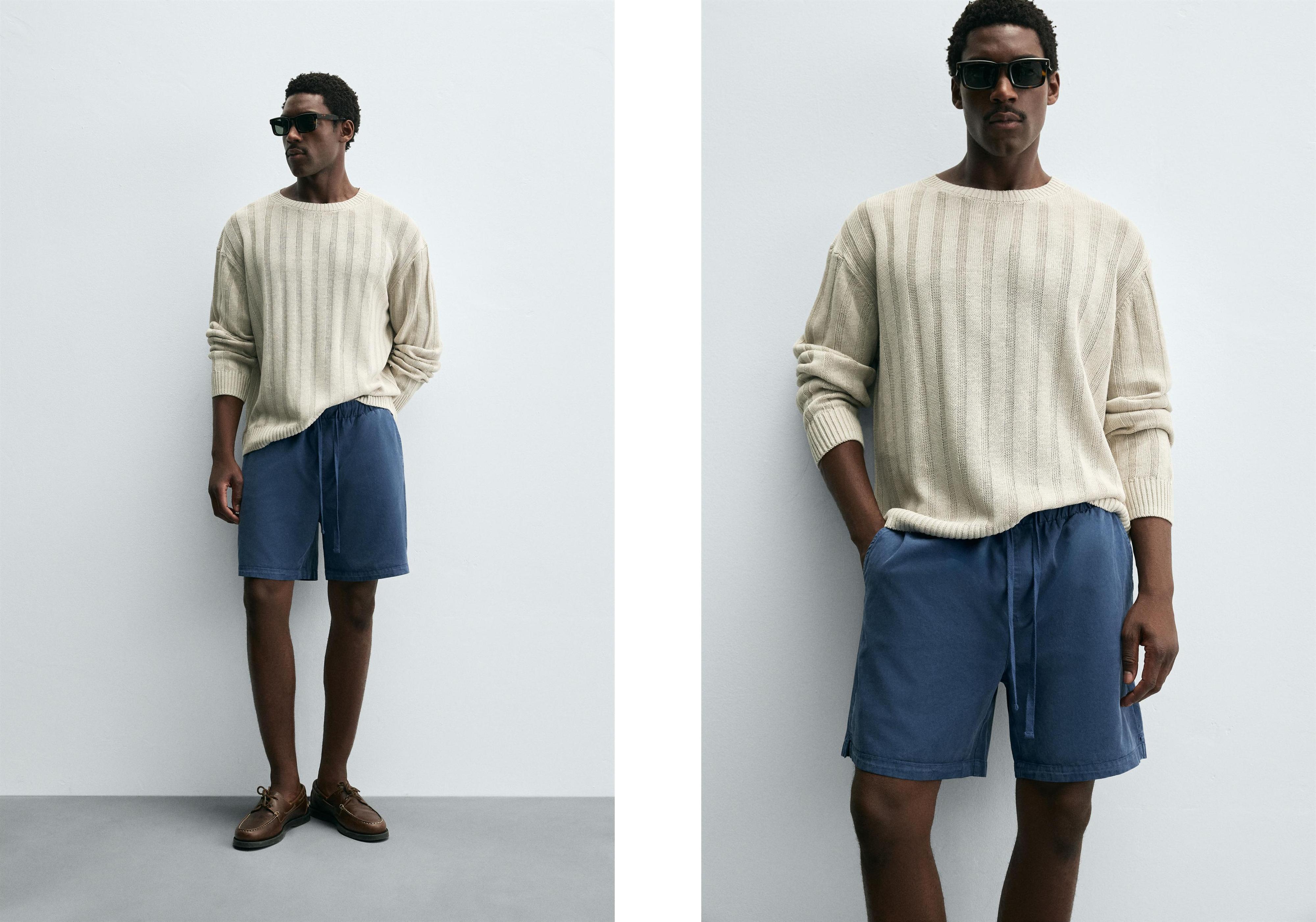 RELAXED FIT LYOCELL-COTTON SHORTS