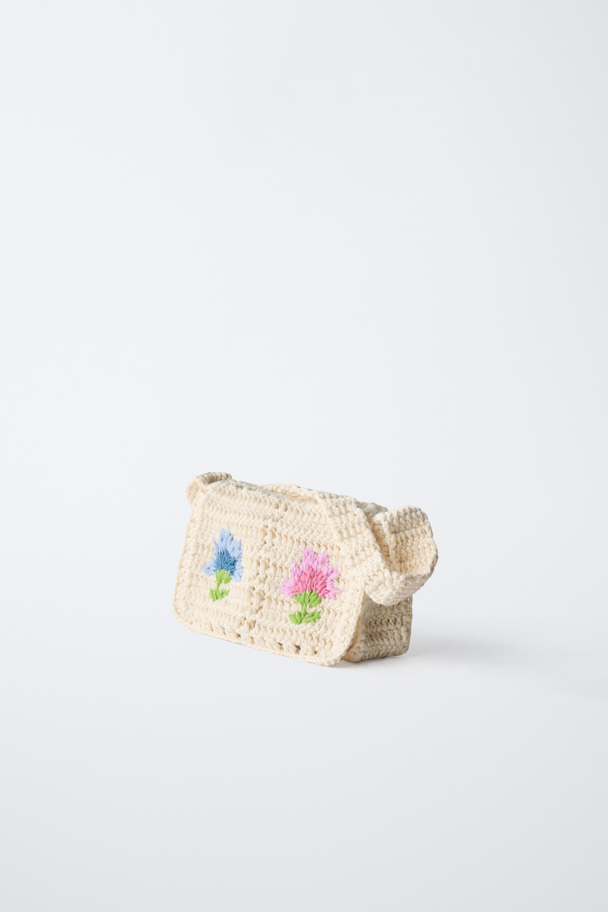 FLORAL CROCHET CROSSBODY BAG