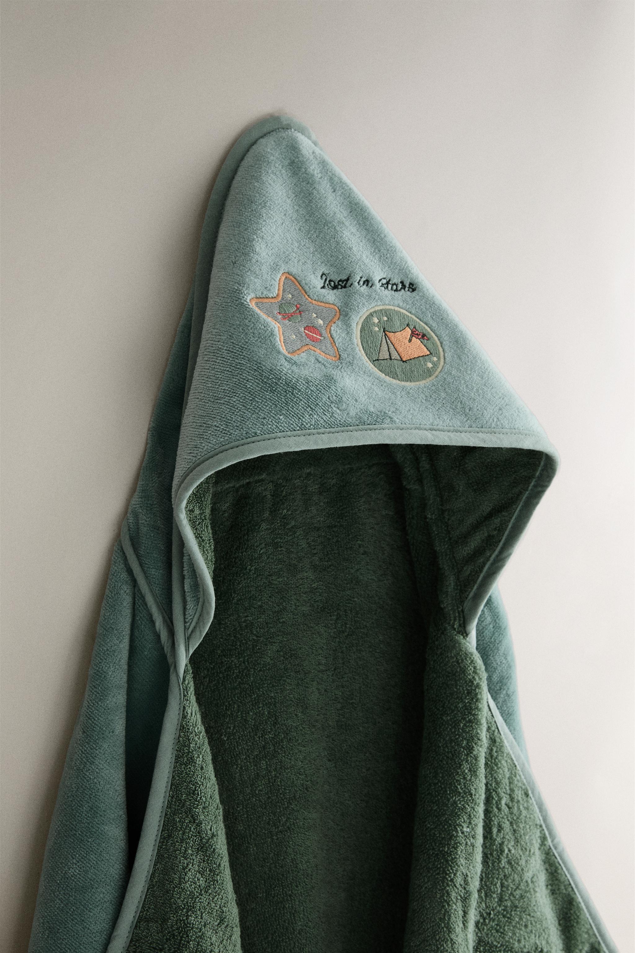 HOODED BABY BATH SPACE TOWEL