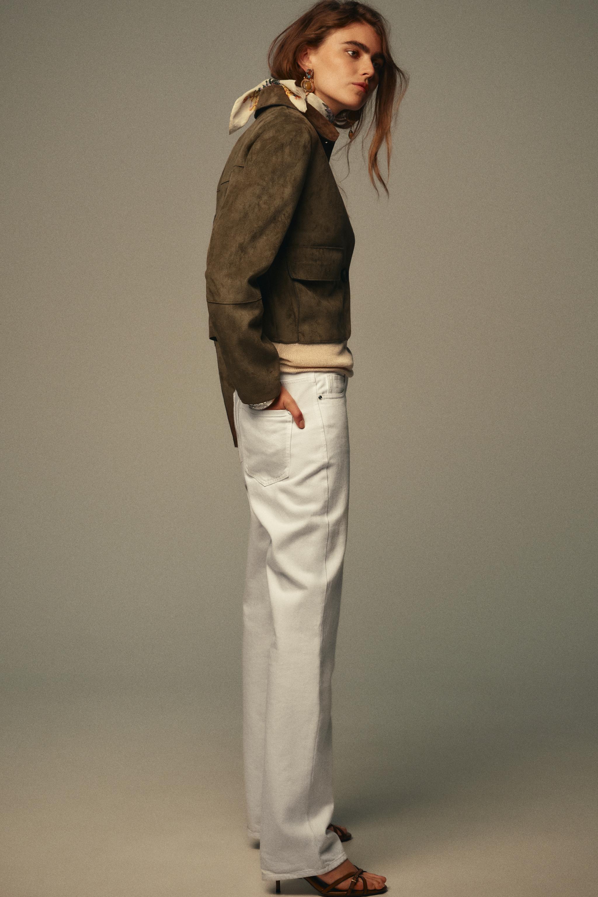 FAUX SUEDE CROPPED JACKET