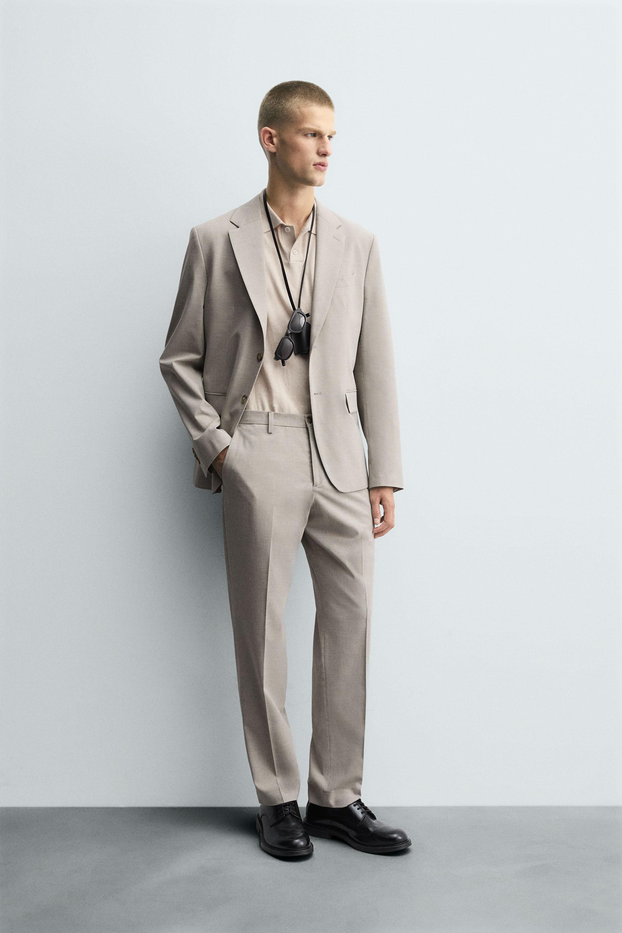 TEXTURED SUIT PANTS