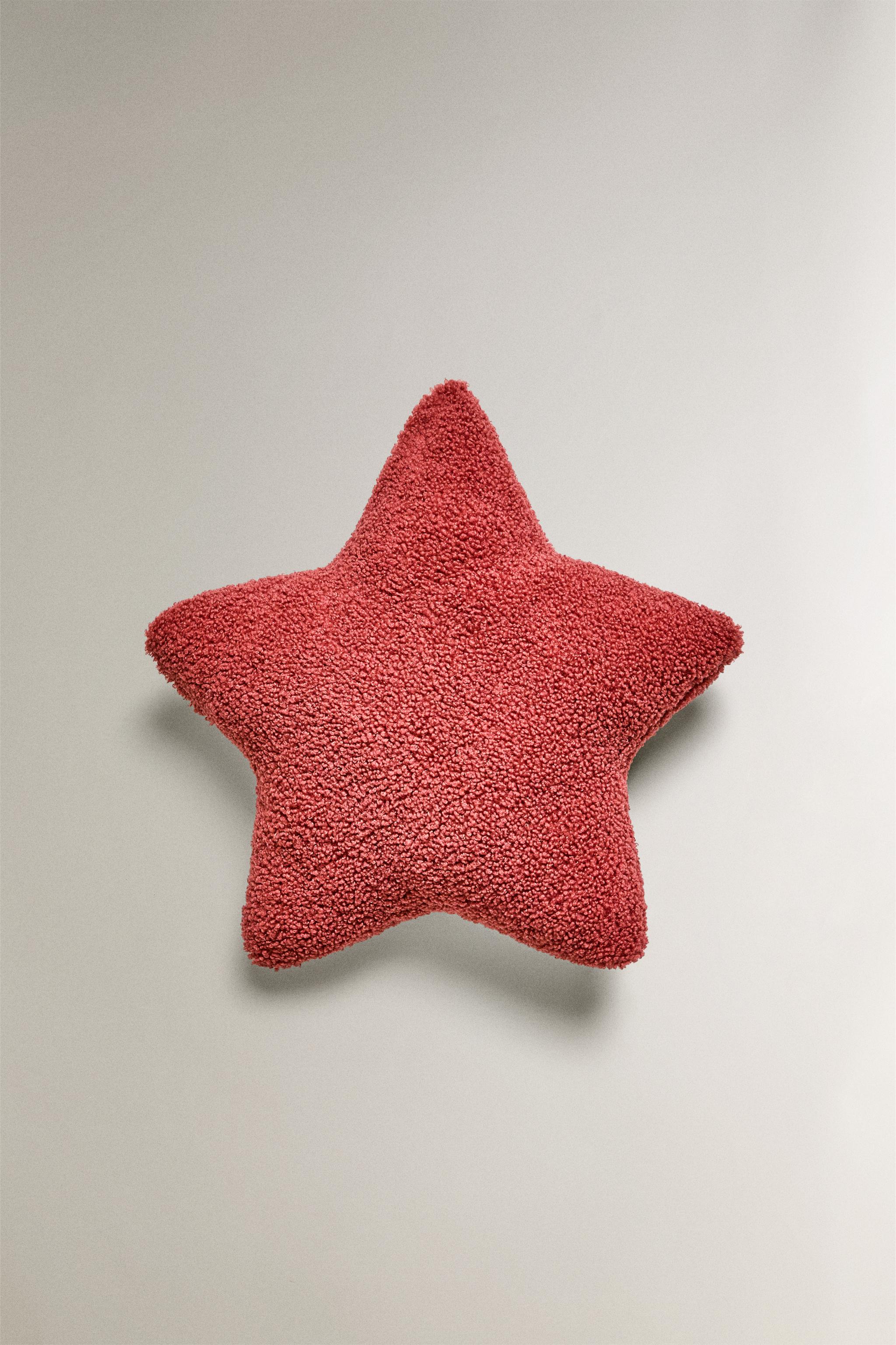CHILDREN’S SMALL FAUX SHEARLING STAR THROW PILLOW