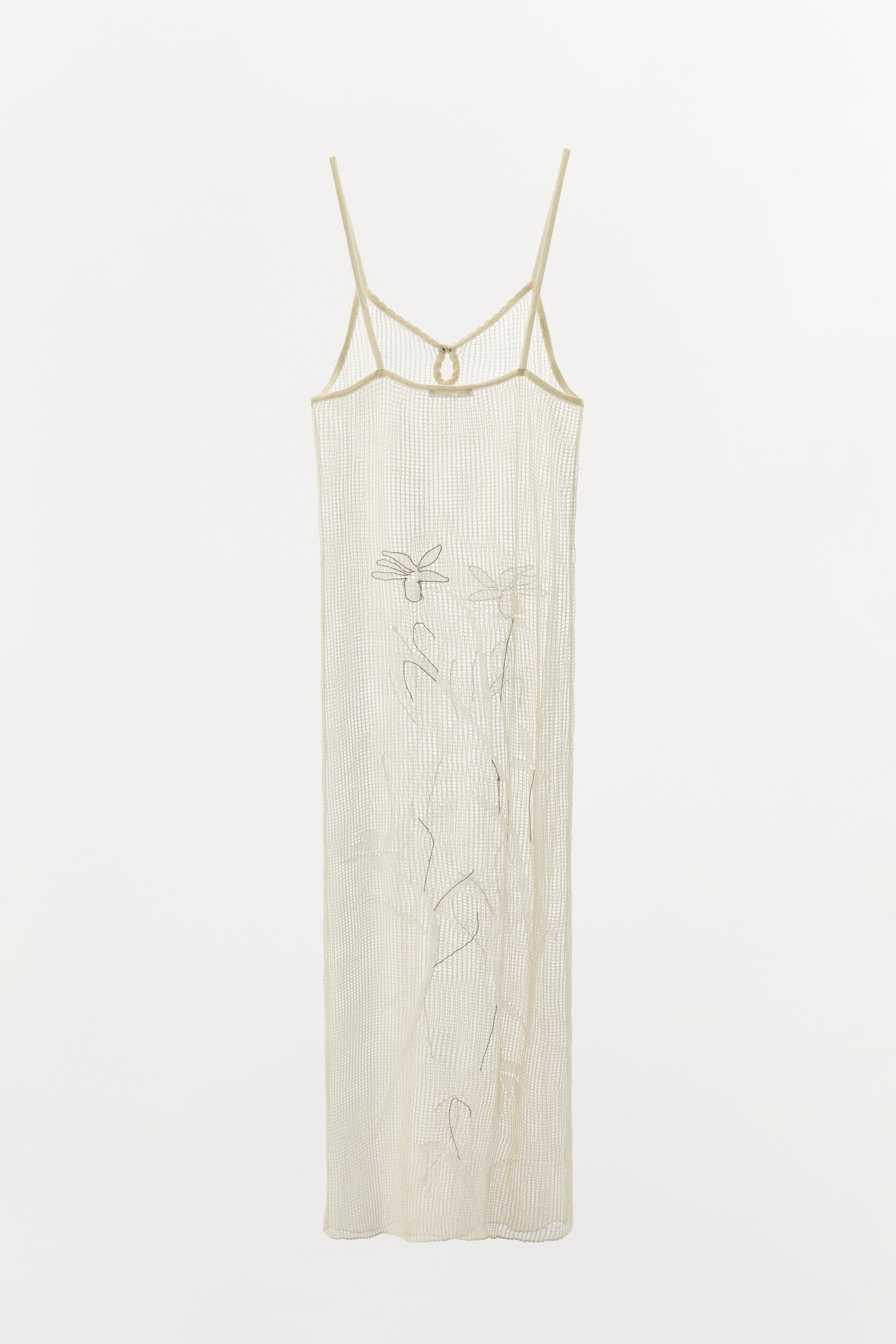 SEMI-SHEER KNIT LACE DRESS