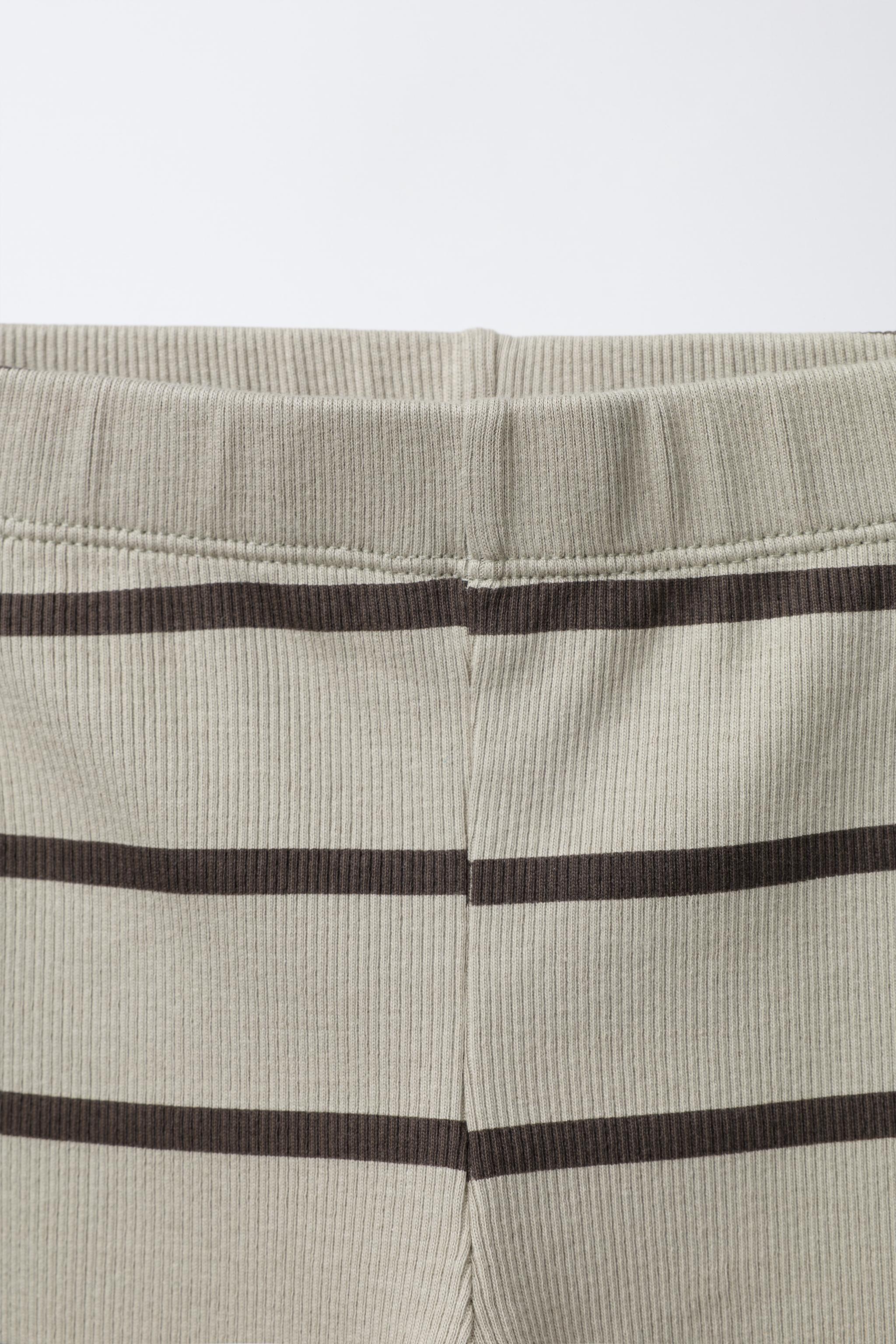 STRIPED RIBBED LEGGINGS