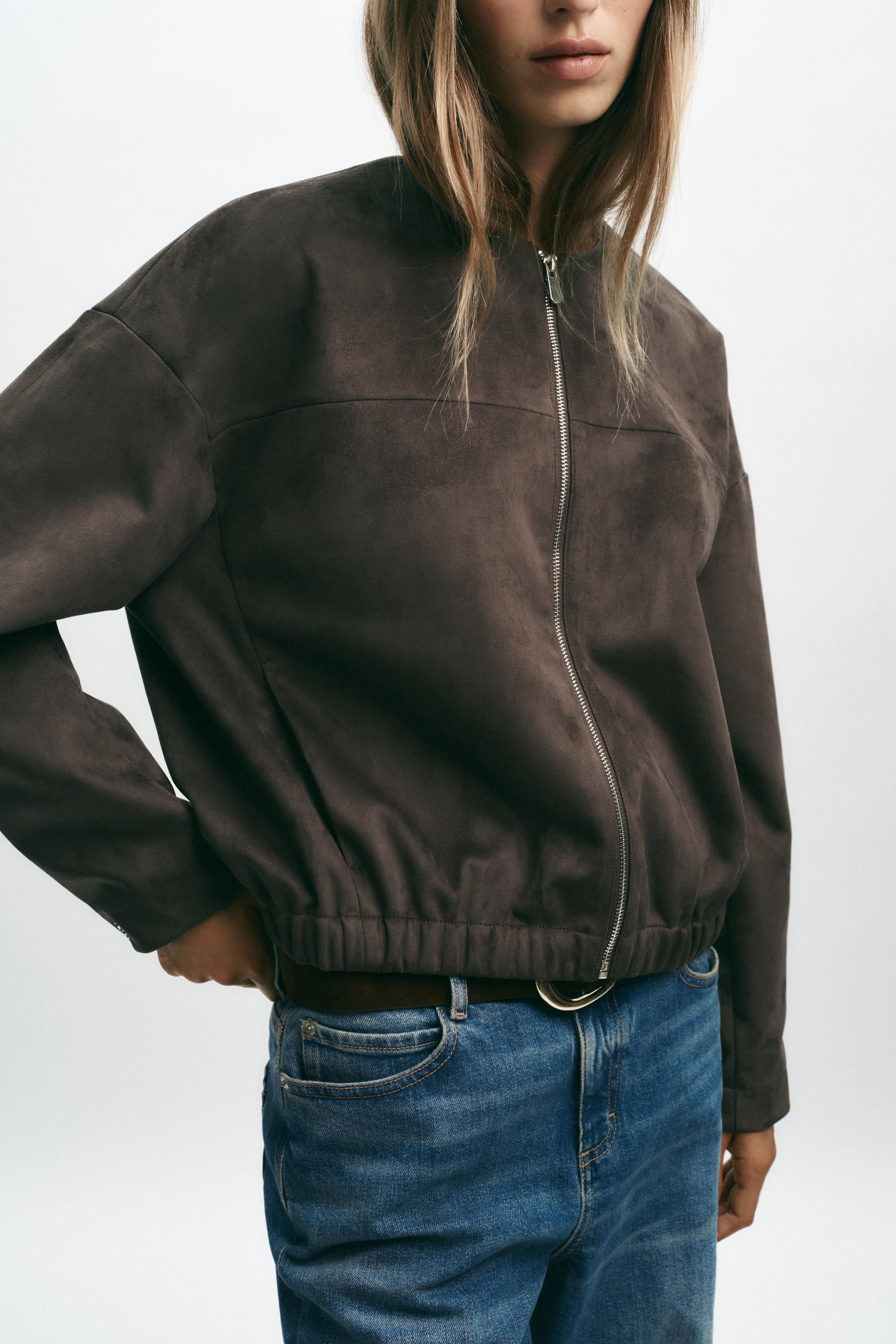 FAUX SUEDE BOMBER JACKET