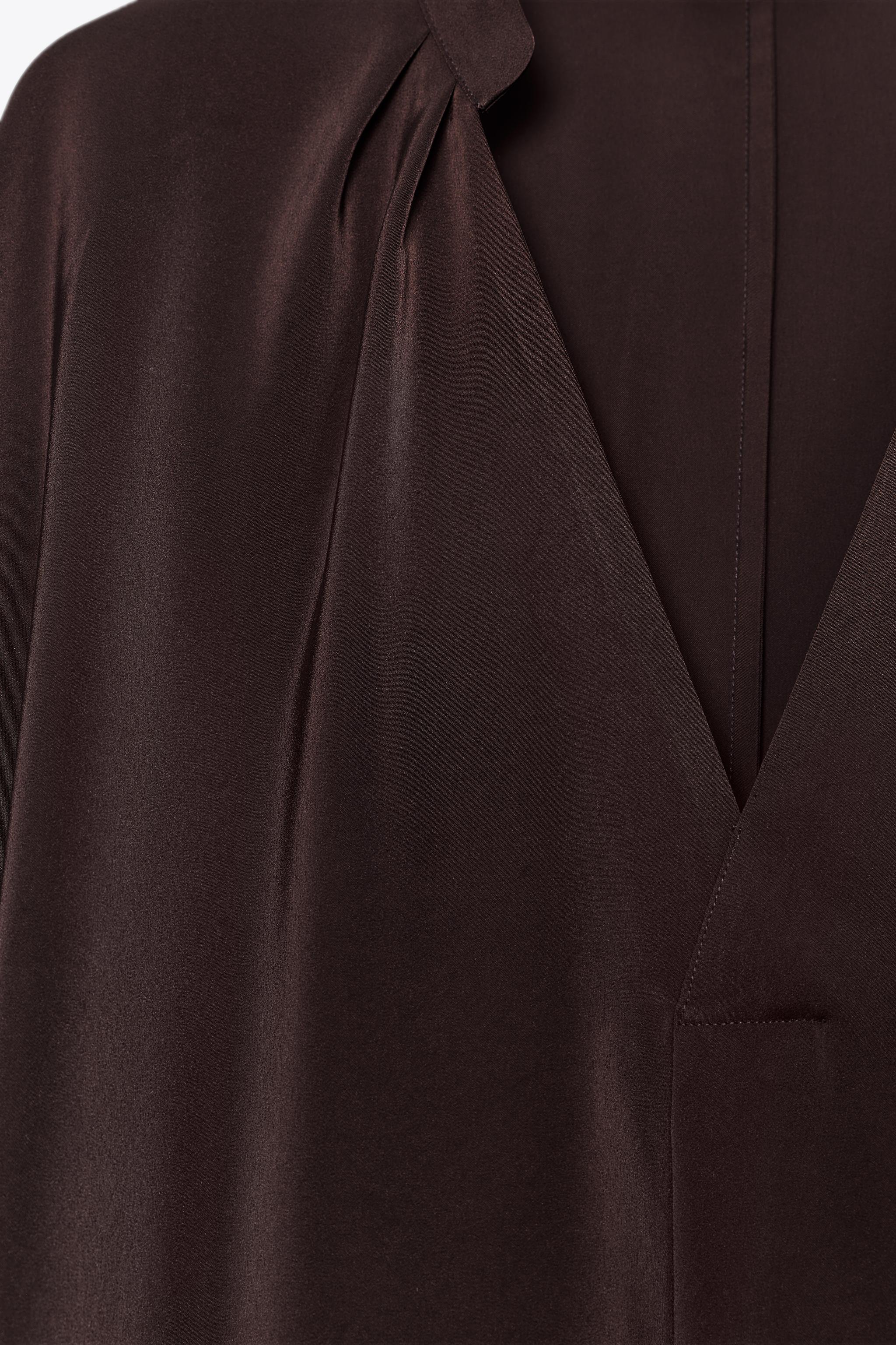 SATIN EFFECT CAPE SLEEVE BLOUSE