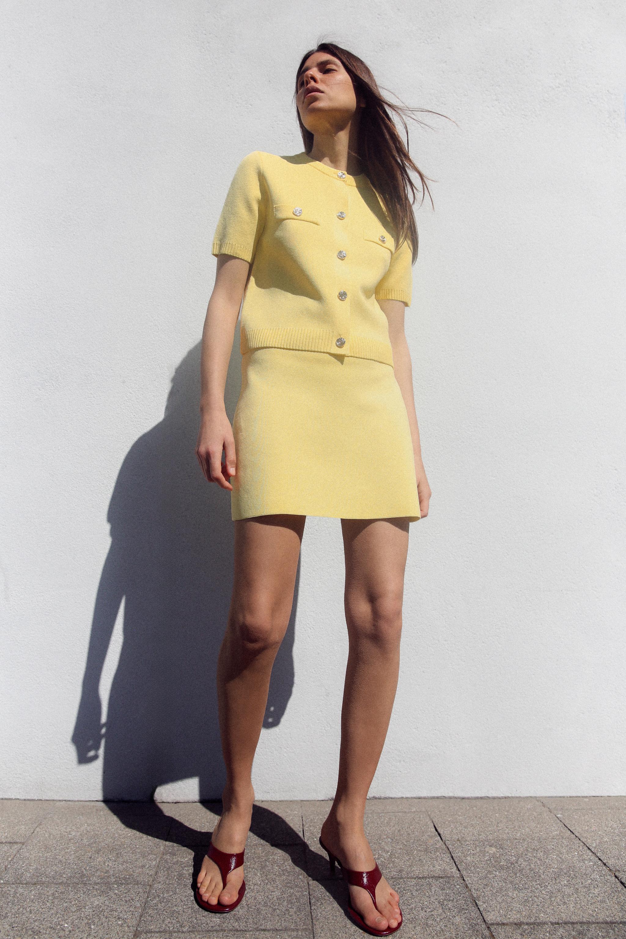 SHORT SLEEVE KNIT CARDIGAN