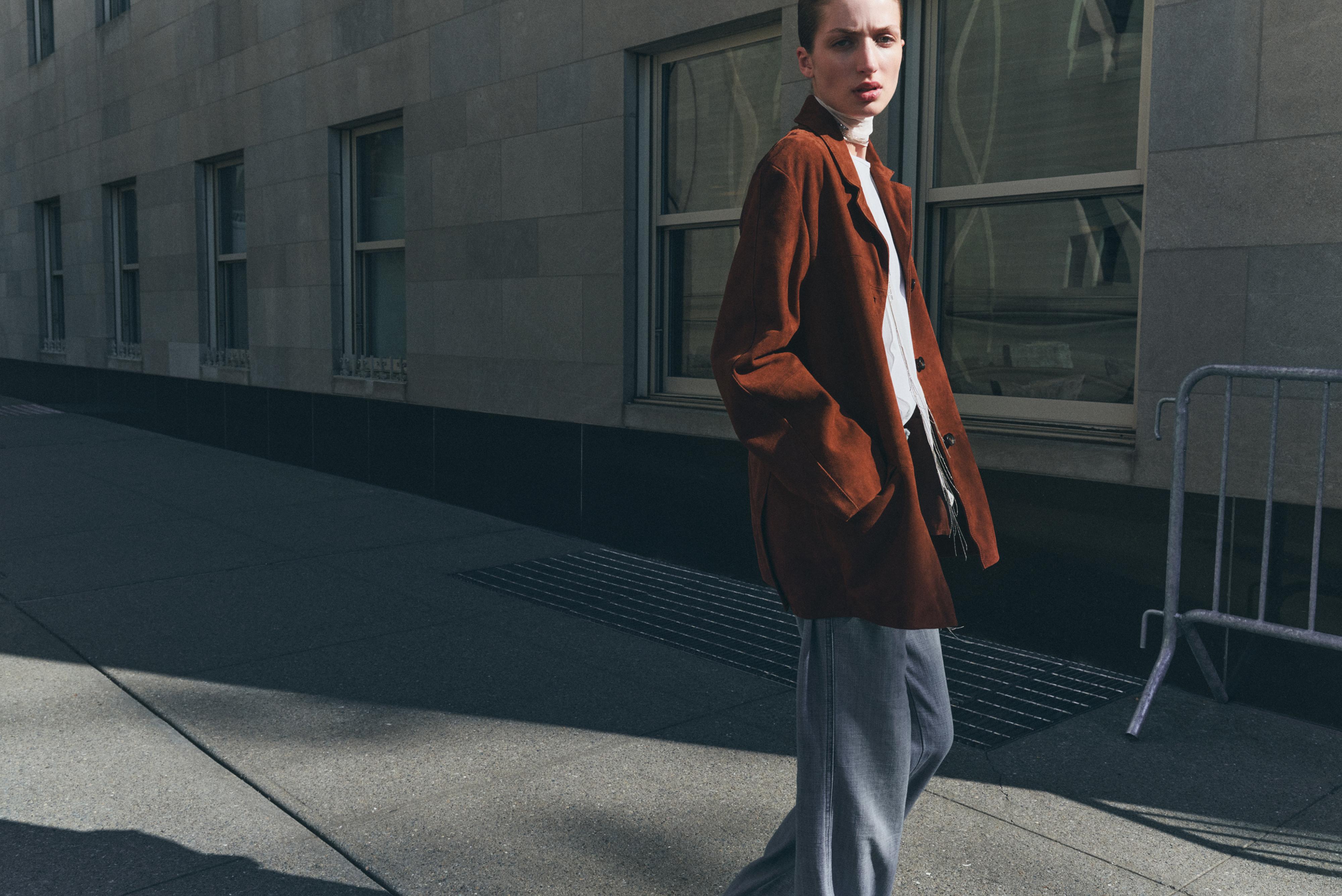 ZW COLLECTION LIMITED EDITION OVERSIZED SUEDE LEATHER BLAZER